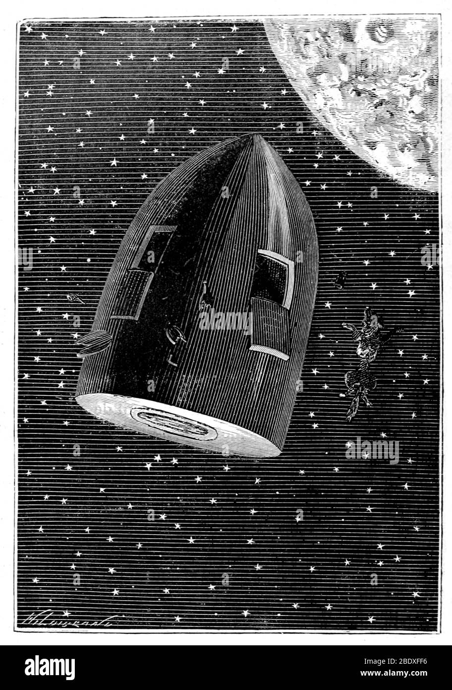 Jules Verne, 'Around the Moon' Stock Photo