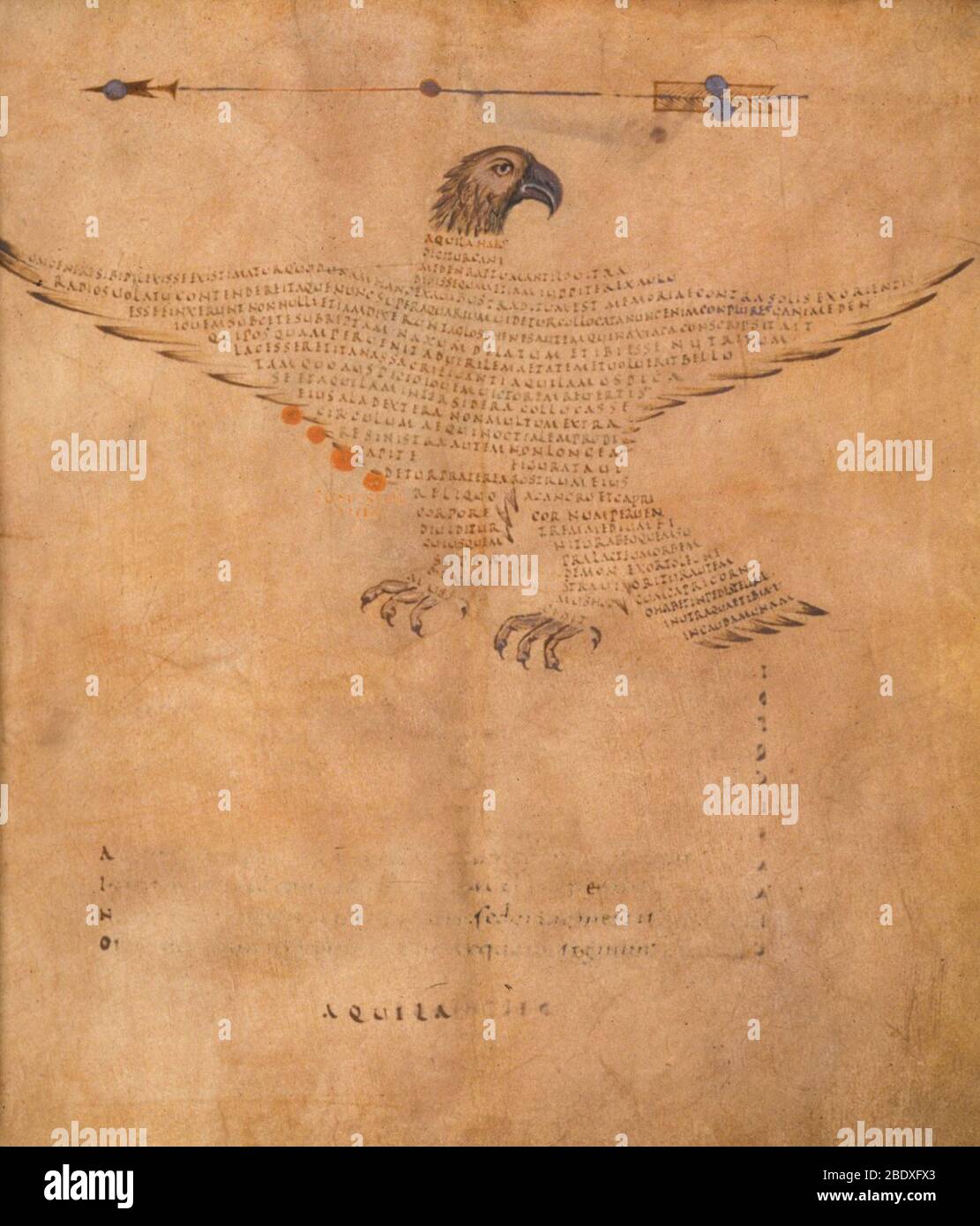 Aratea, Aquila Constellation, 9th Century Stock Photo