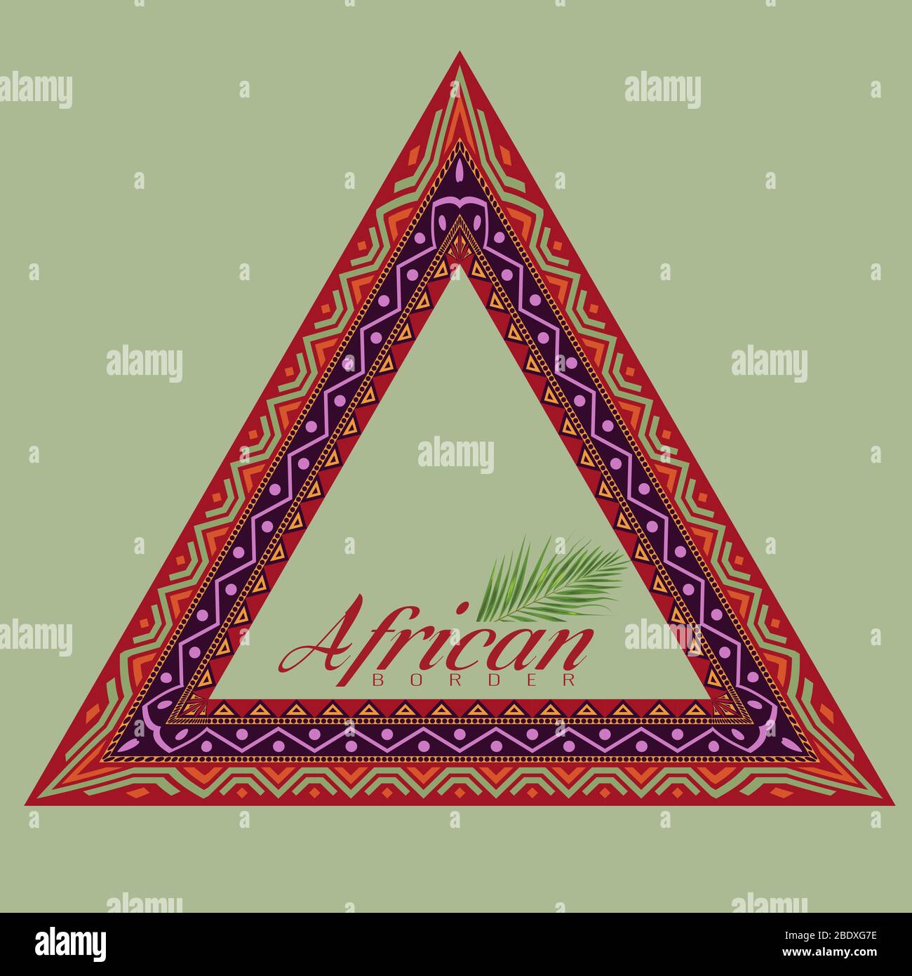 African style triangle frame border with copyspace for your design ...