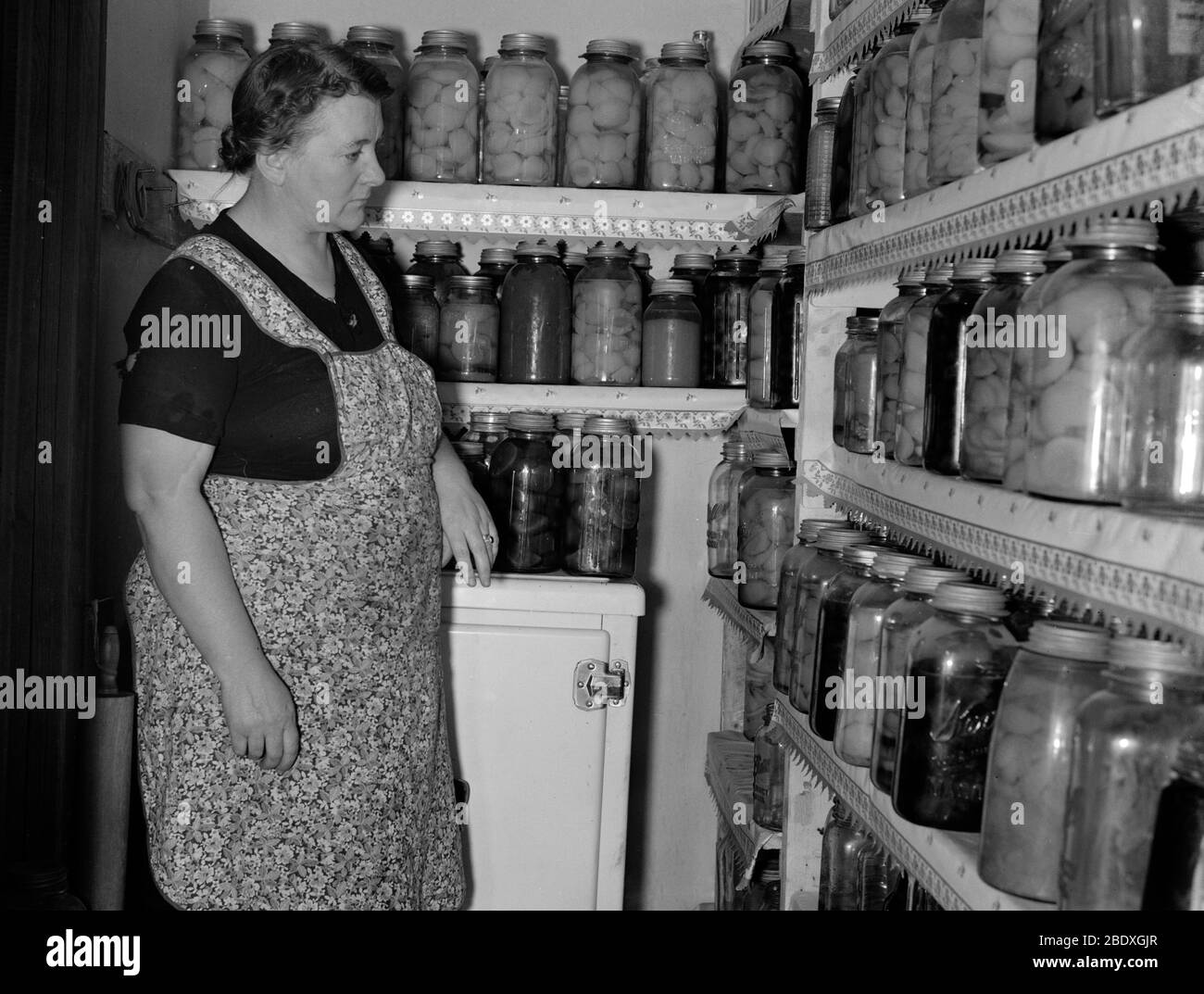 Home Canning, 1940 Stock Photo