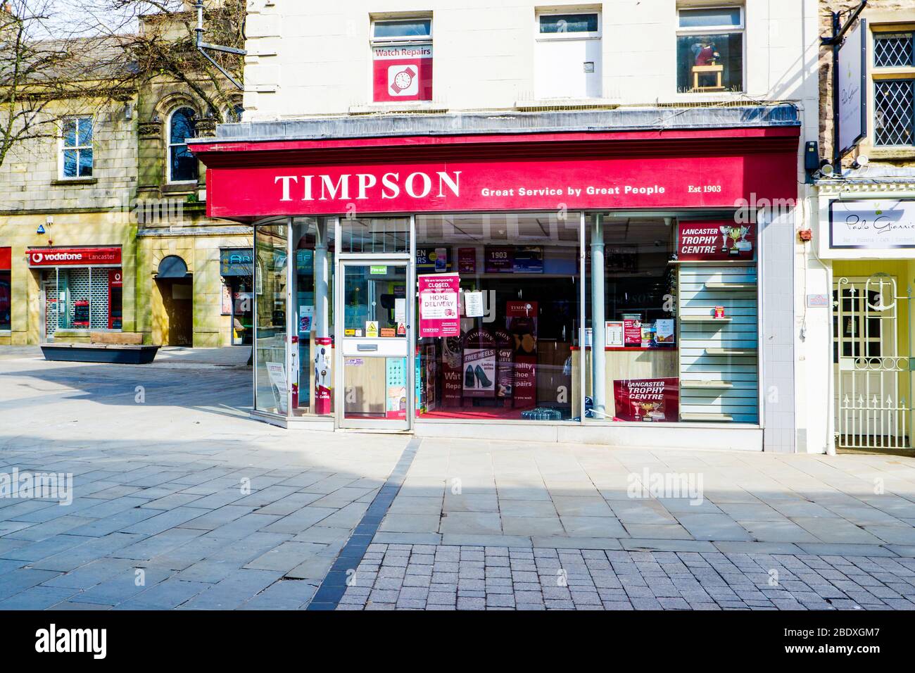 UNITED KINGDOM, LANCASTER 9TH APRIL 2020 Timpson store on the corner