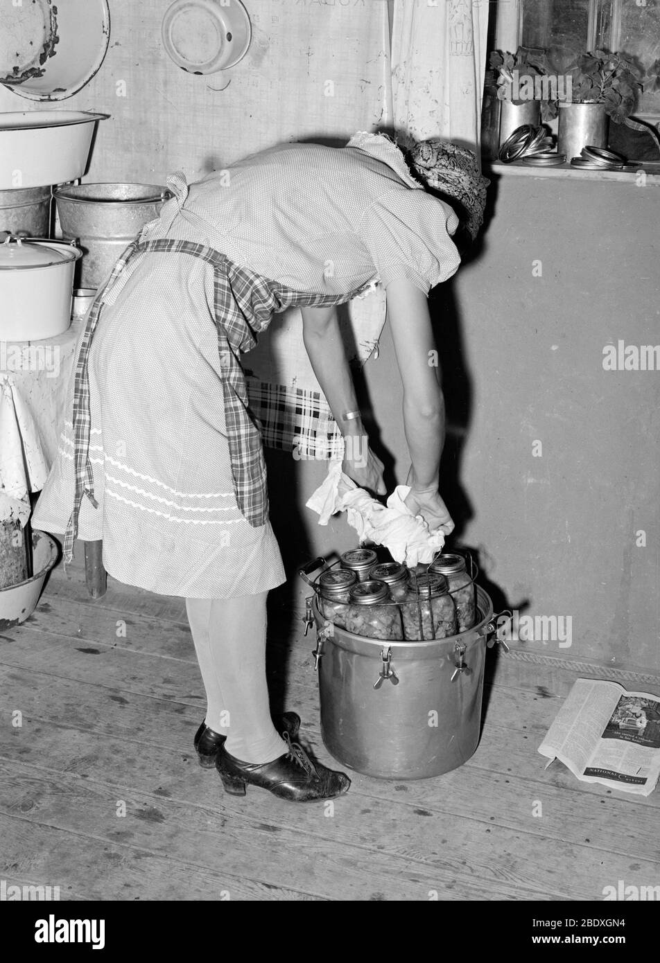 Home Canning, 1940 Stock Photo