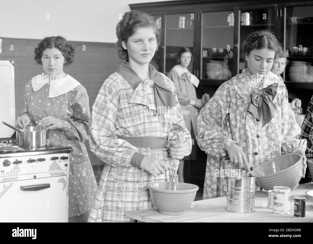 Home Economics, Cooking Class, 1935 Stock Photo