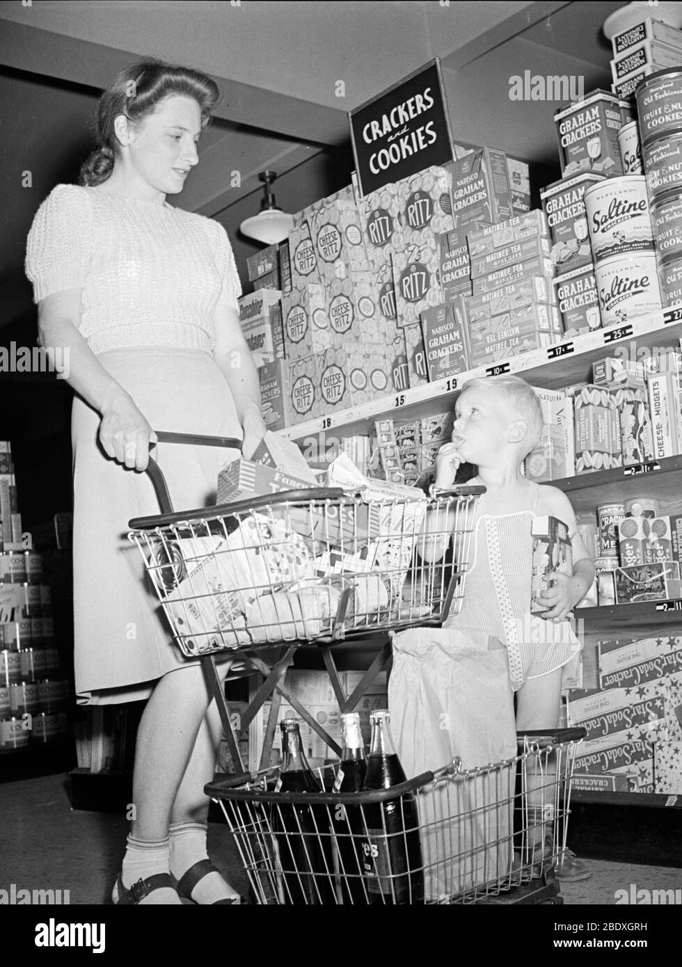 Grocery Store, Shopping, 1942 Stock Photo