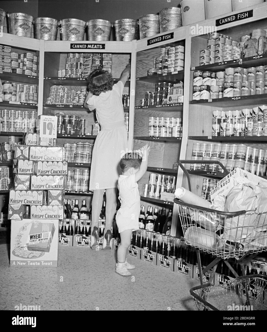 Grocery Store, Shopping, 1942 Stock Photo