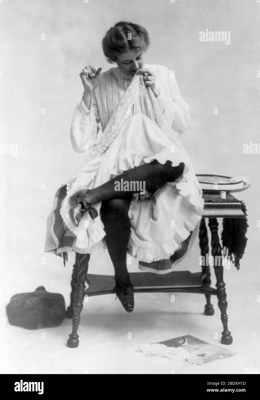 Sewing, 1904 Stock Photo