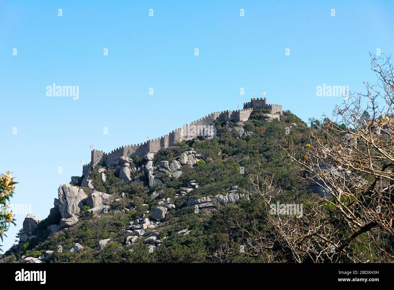 Sintra, Portugal - February 2020: castle of the Moors (Castelo dos Mouros) Stock Photo