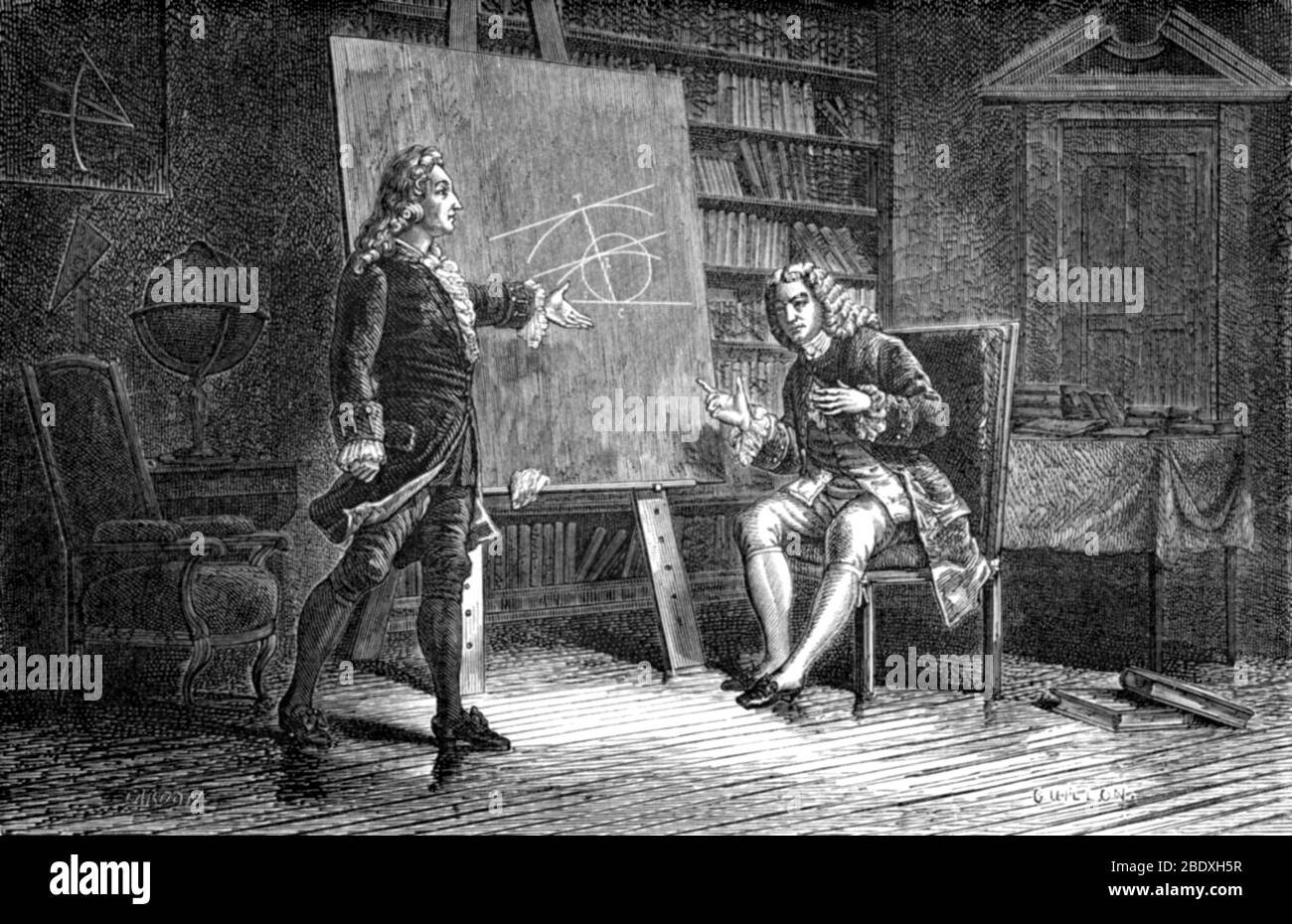 Jacob and Johann Bernoulli, Swiss Mathematicians Stock Photo