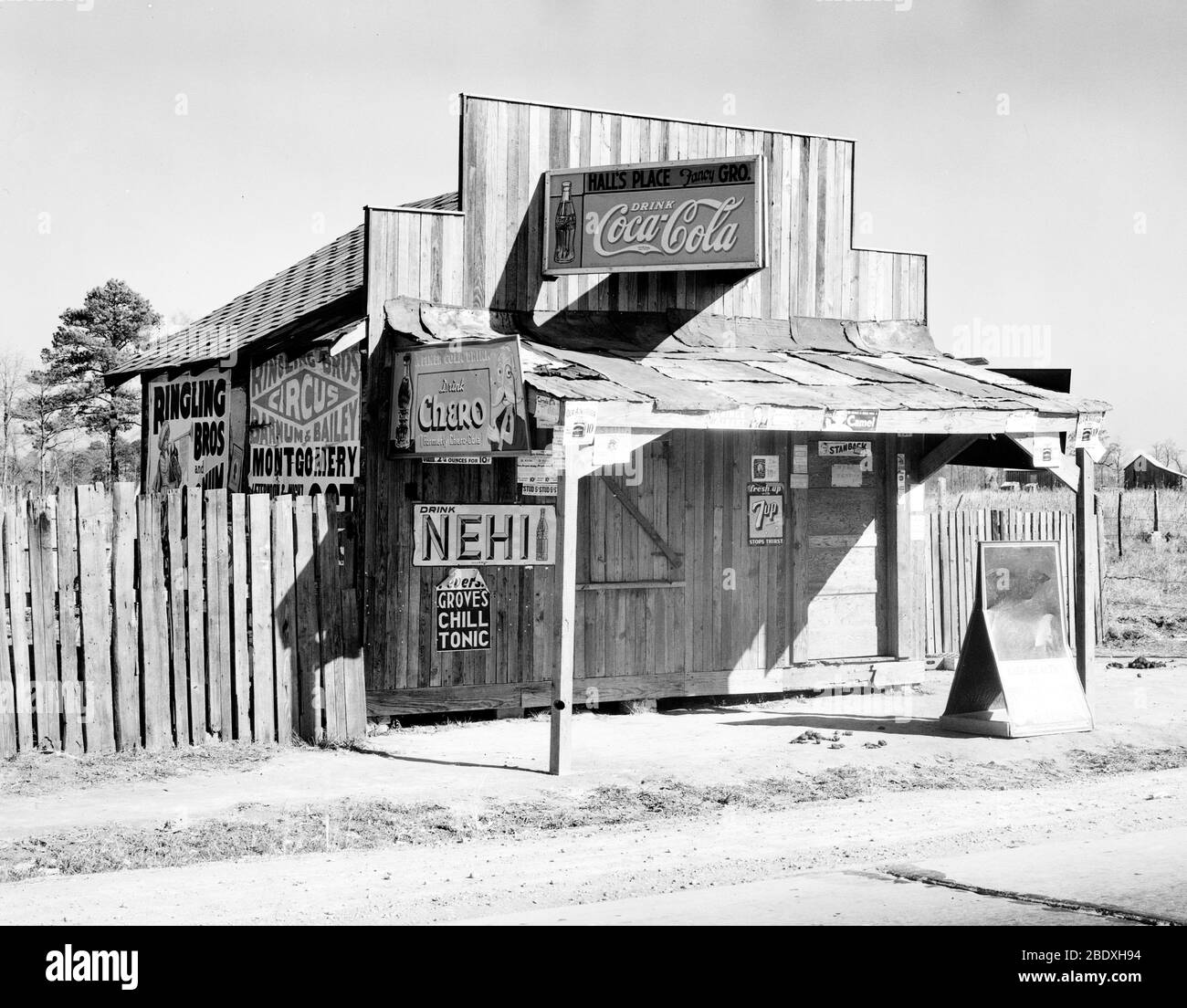 Rural Grocery Store, Coca-Cola Sign, 1935 Stock Photo