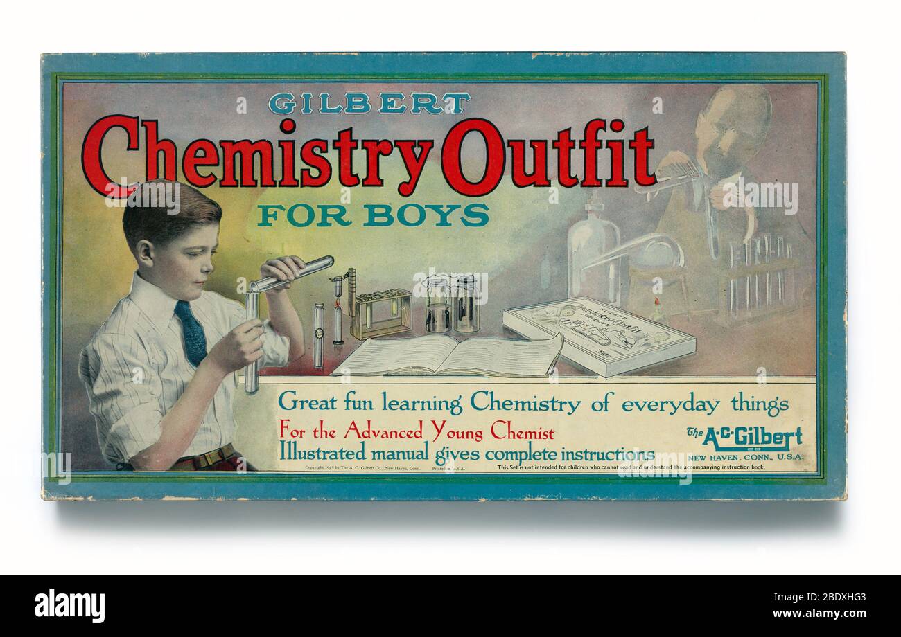 Chemistry Outfit for Boys, 1943 Stock Photo
