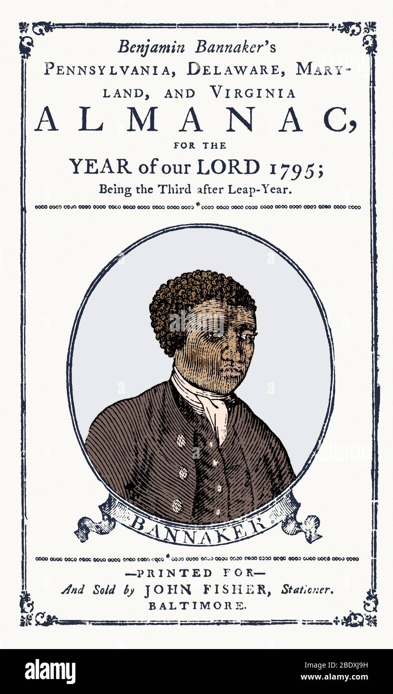 Benjamin Banneker, Almanac, 1795 Stock Photo