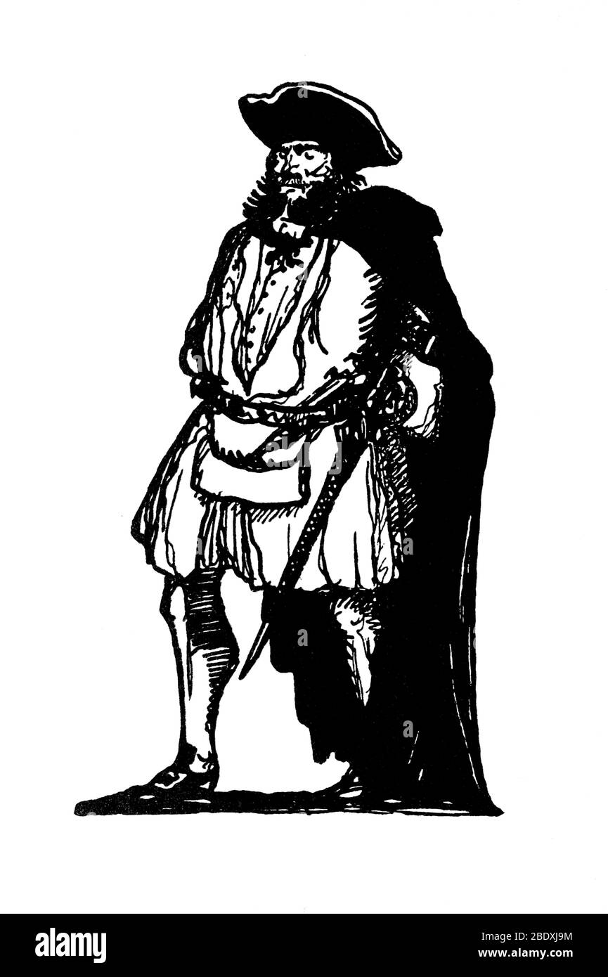 Edward Teach AKA Blackbeard, English Pirate Stock Photo