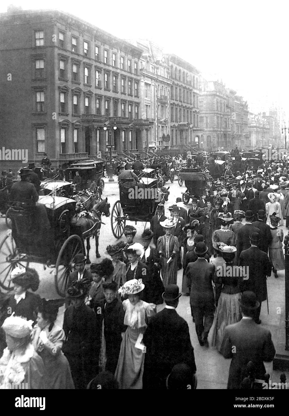 NYC, Easter Parade, 1875 Stock Photo