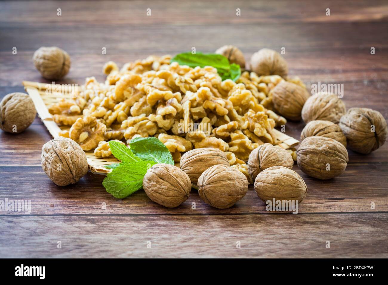 Organic heathy food - walnut Stock Photo