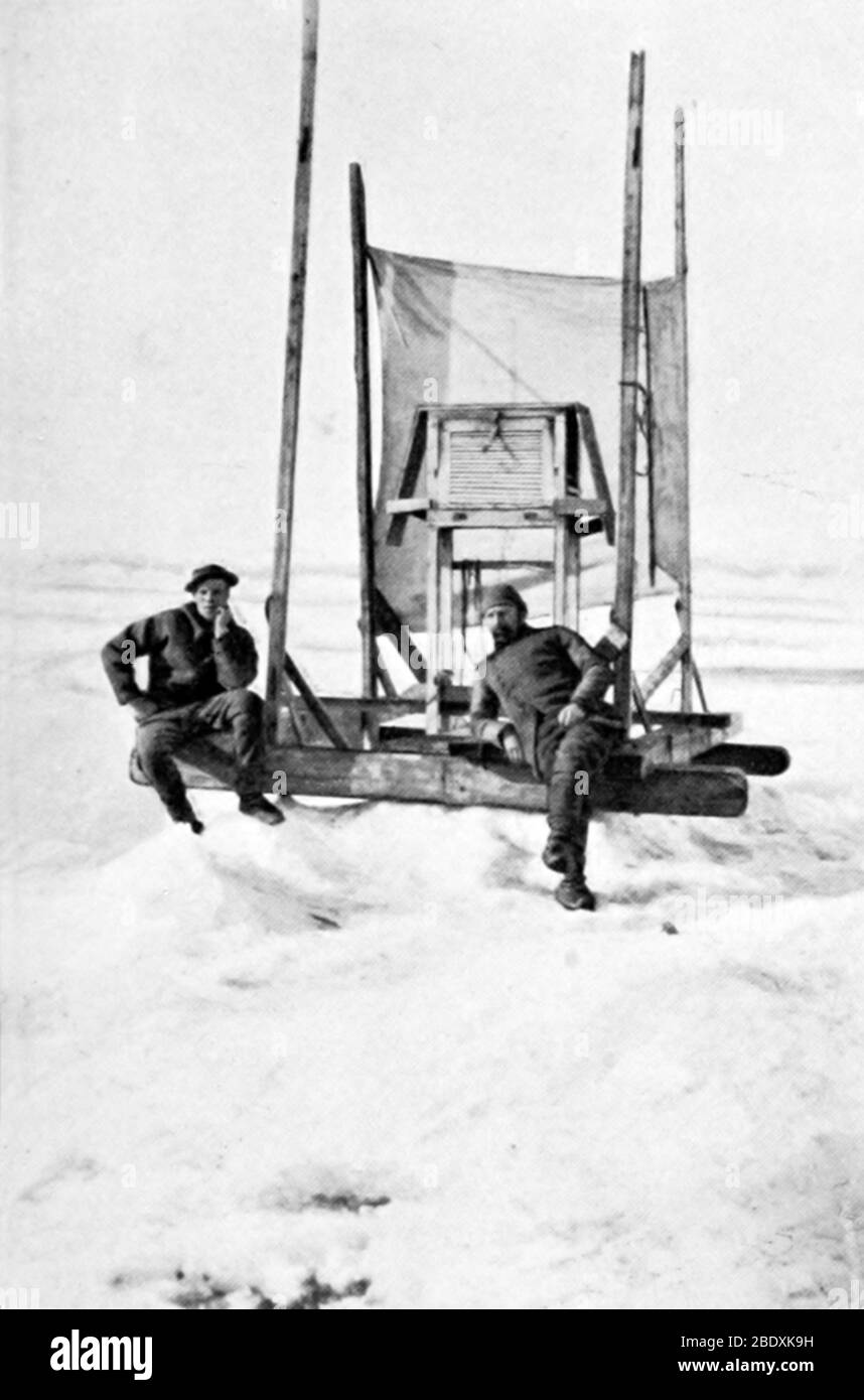 Meteorological Station, Arctic Expedition, 1895 Stock Photo