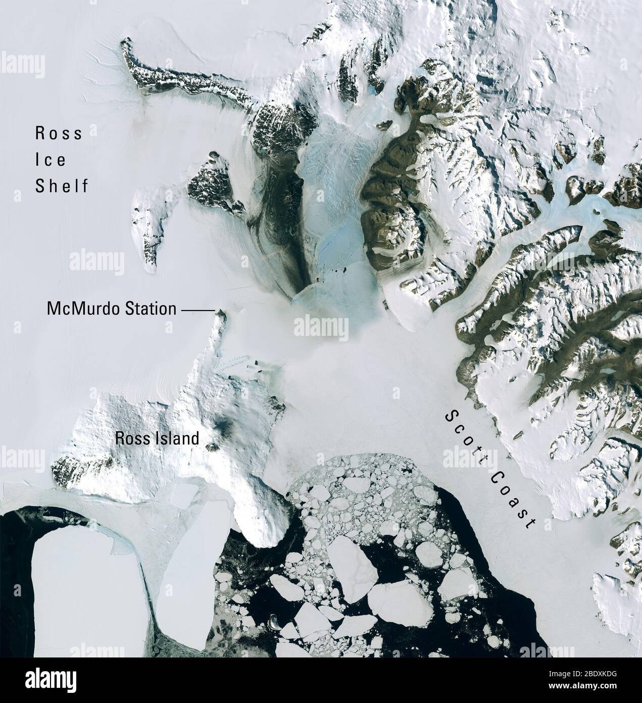 Landsat Image Mosaic of Antarctica Stock Photo