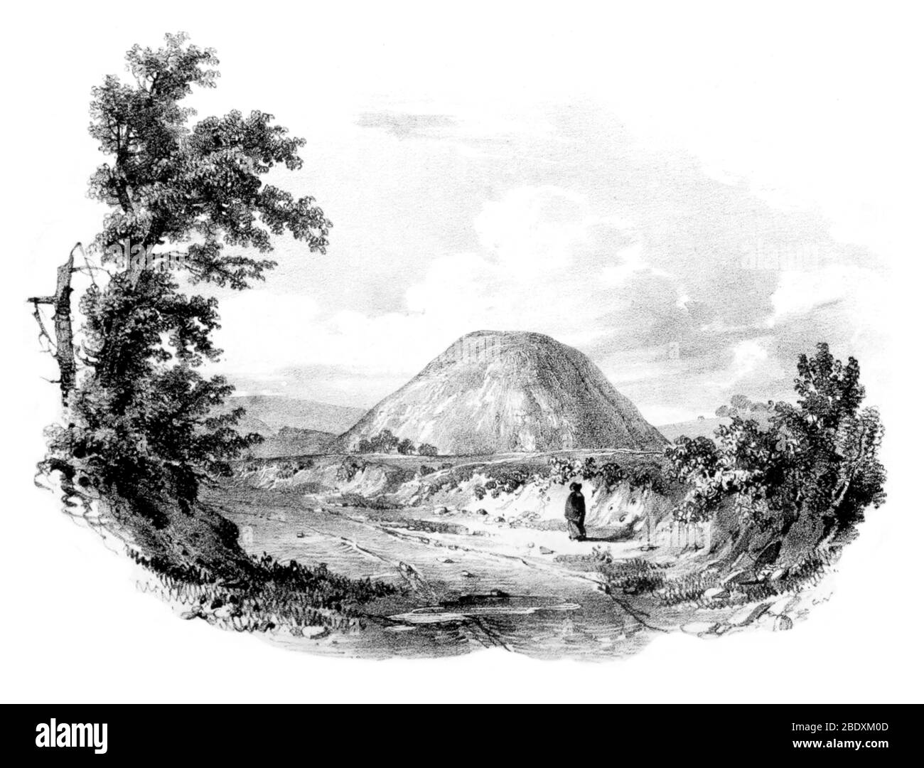 Silbury Hill, Prehistoric Man-Made Mound Stock Photo