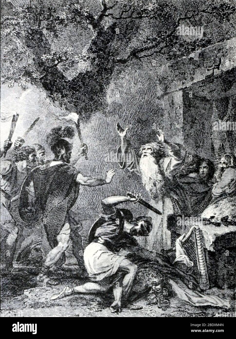 Roman Massacre of Druids, 60 AD Stock Photo