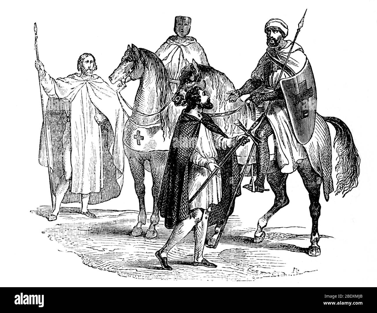 Knights Templar, 12th Century Stock Photo