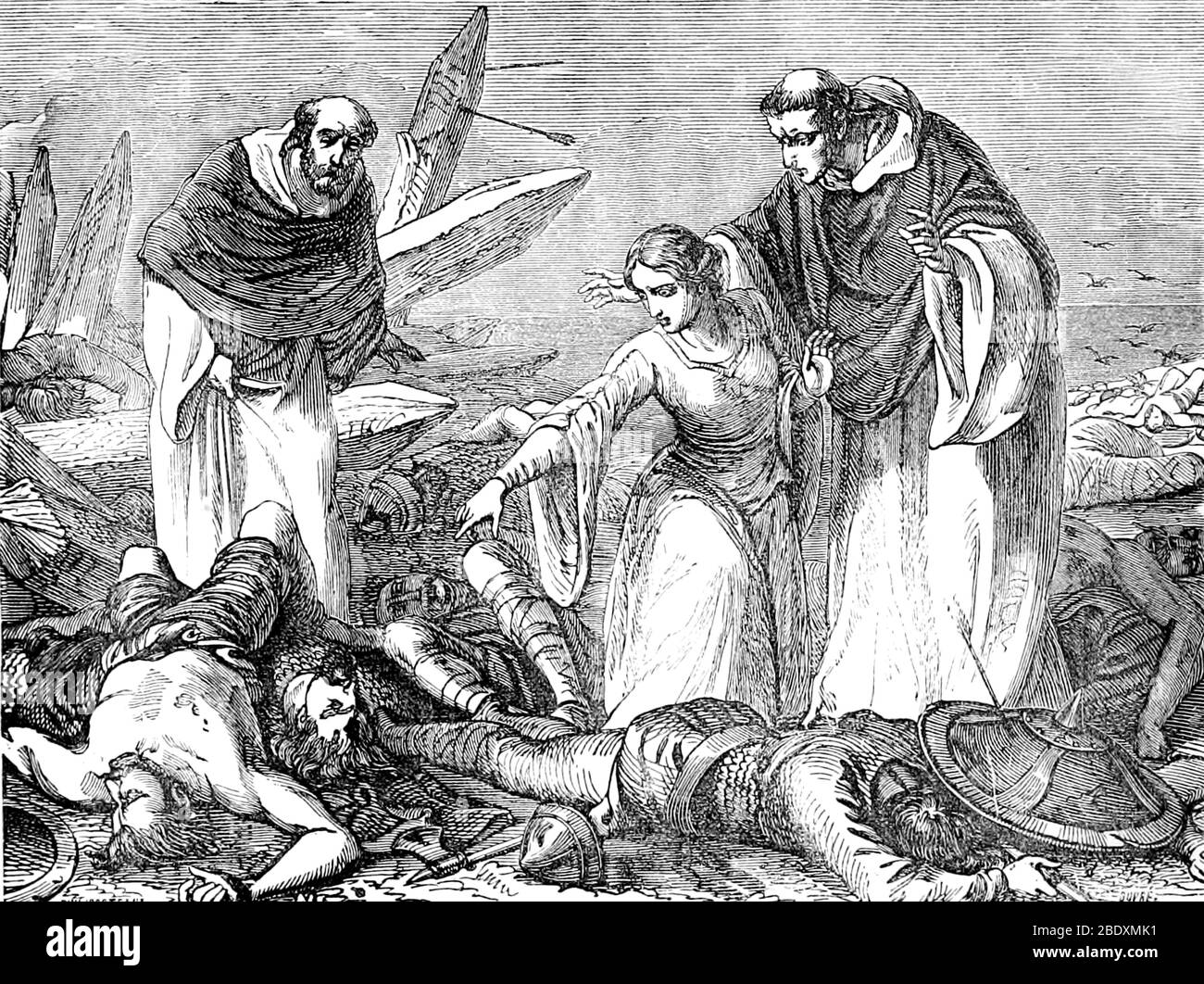 Battle of Hastings, Body of Harold Godwinson, 1066 Stock Photo