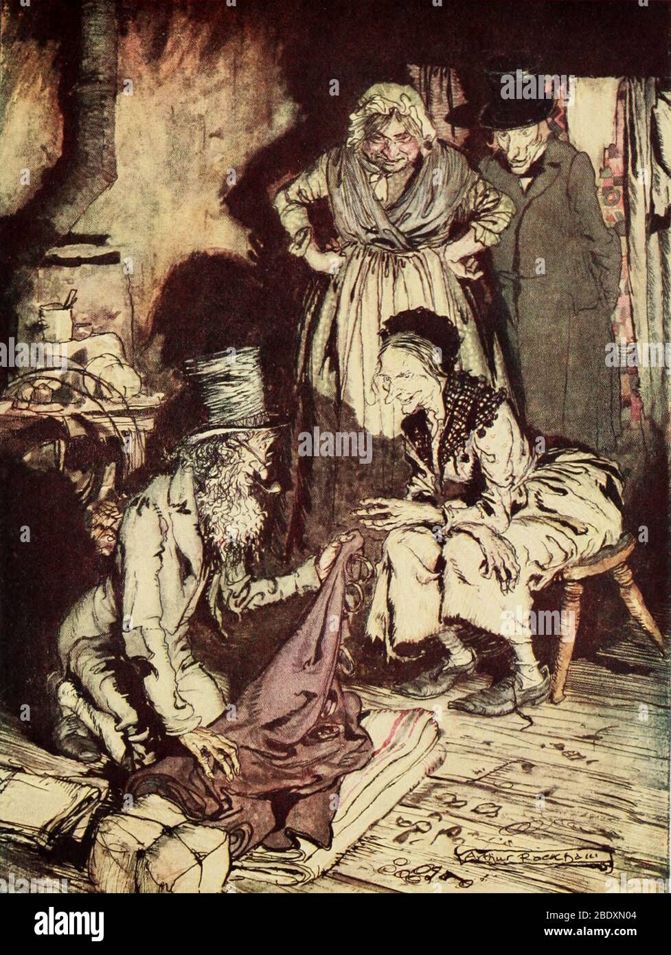 A Christmas Carol, Selling Scrooge's Possessions Stock Photo