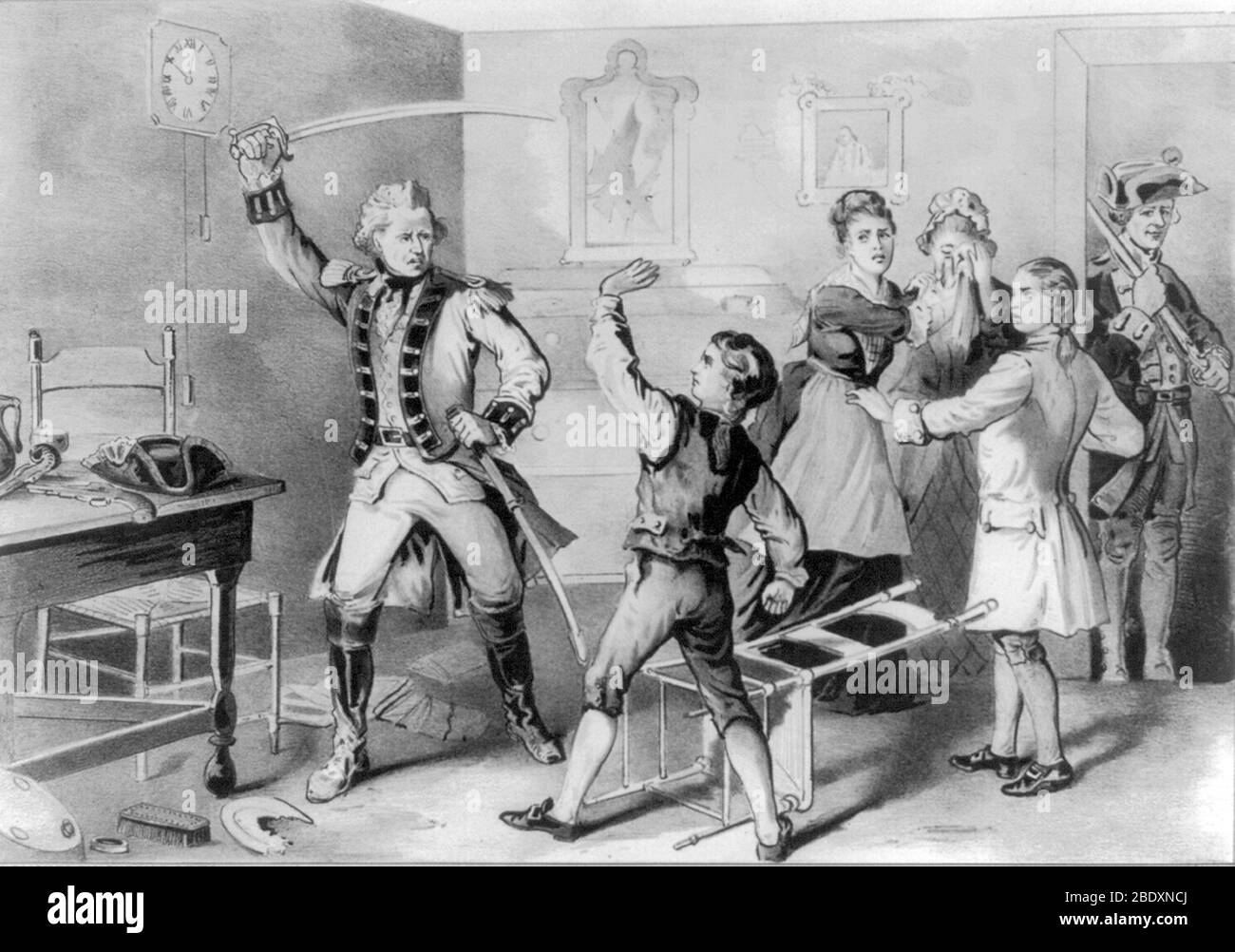 Andrew Jackson Defying British Officer, 1781 Stock Photo