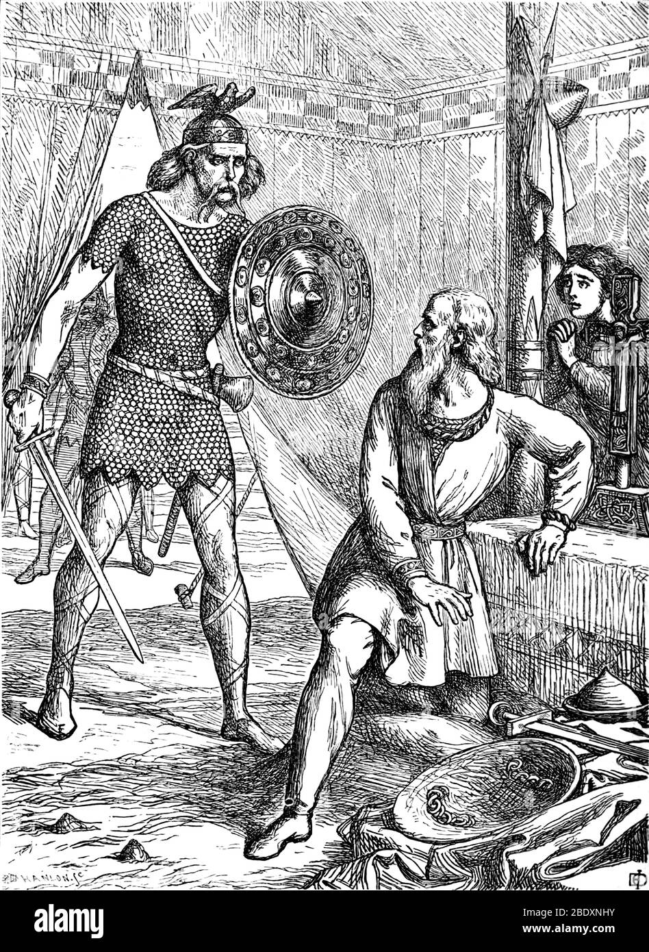 Battle of Clontarf, Death of King Brian, 1014 Stock Photo
