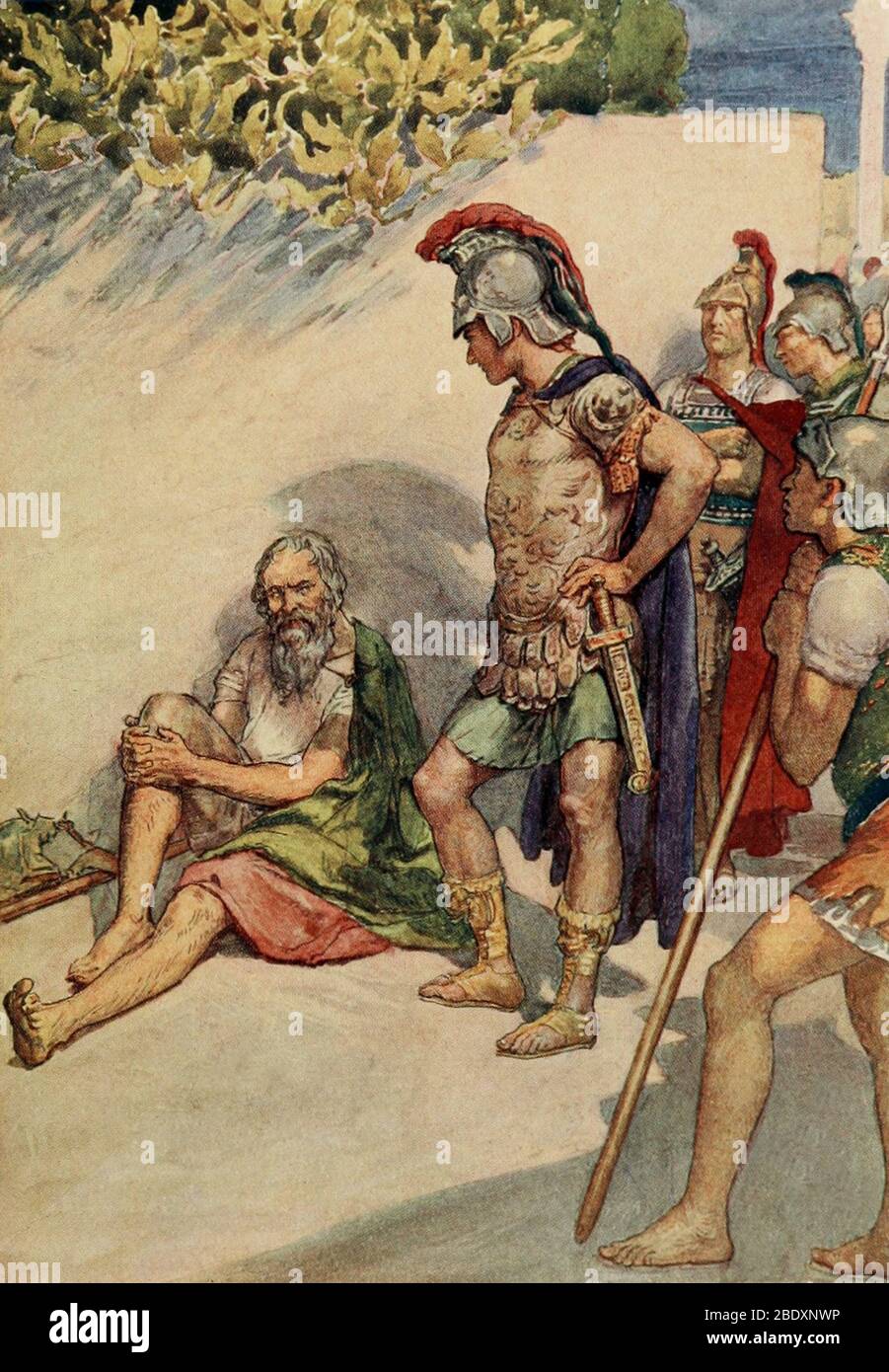 Diogenes and Alexander the Great, 4th Century BC Stock Photo