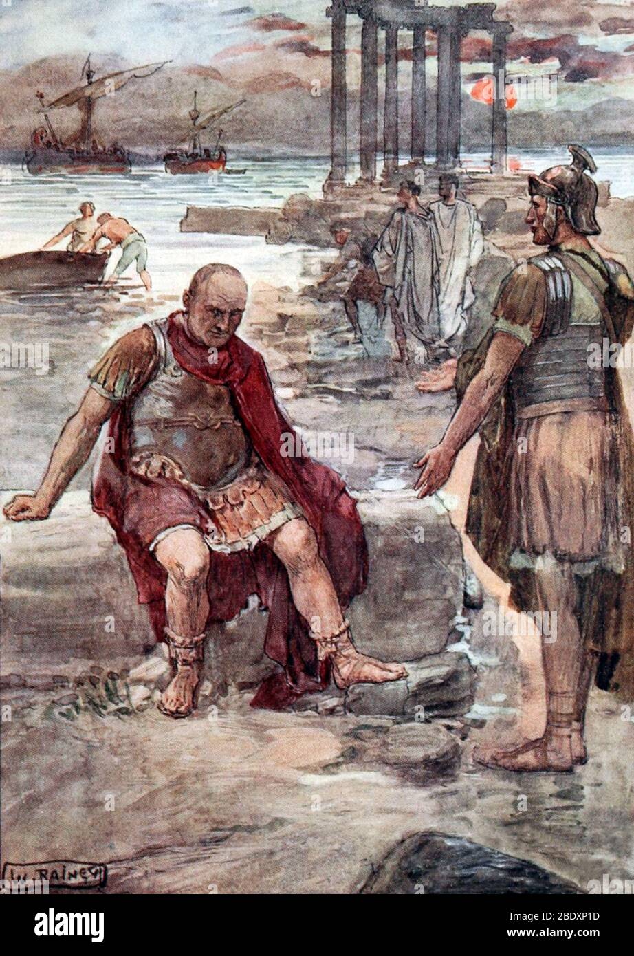 Exiled Gaius Marius Amid the Ruins of Carthage, 88 BC Stock Photo