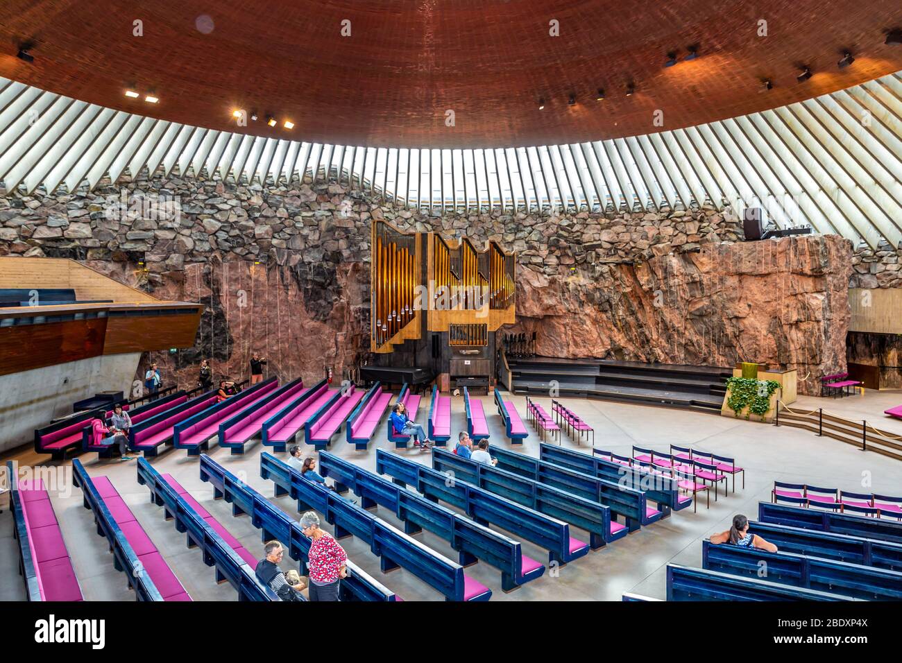Temppeliaukio rock church famous modern architecture landmark interior