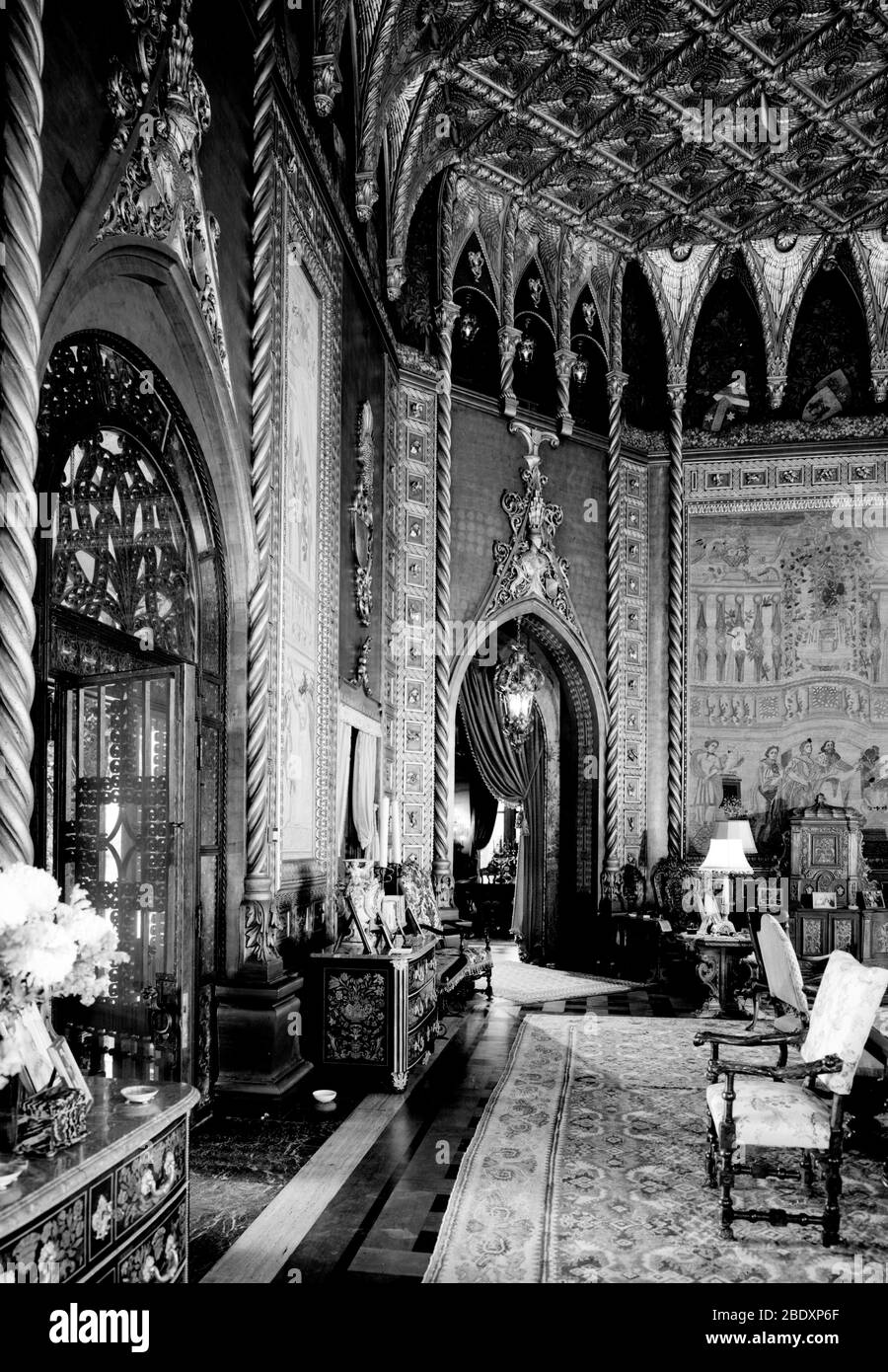 Mar-a-Lago, Living Room, 1967 Stock Photo