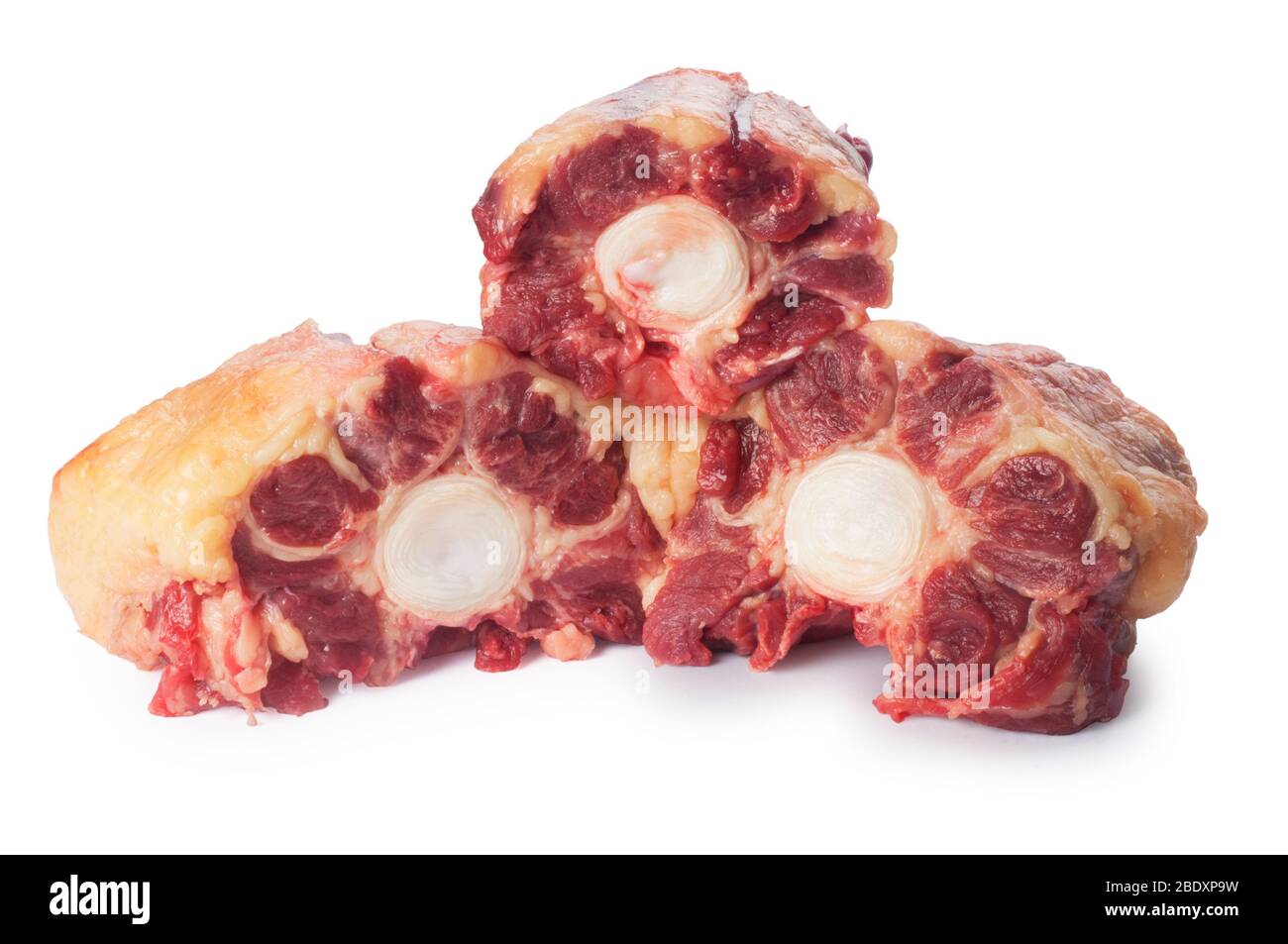 Studio shot of raw oxtail cut out against a white background Stock Photo