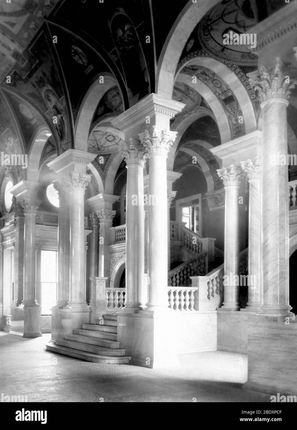 Library of Congress, Great Hall, 1897 Stock Photo