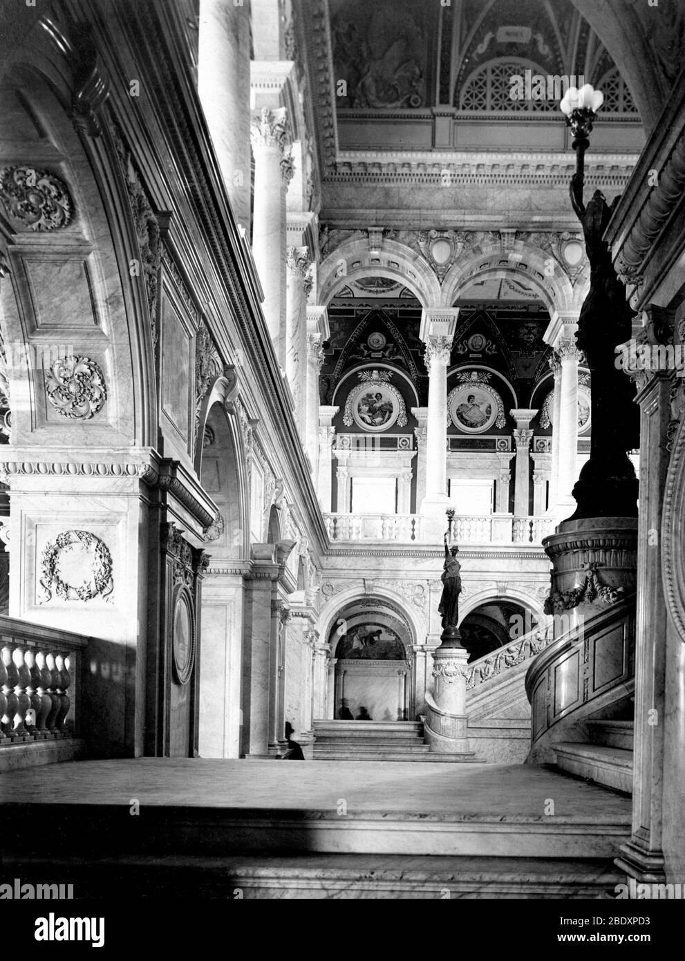 Library of Congress, Great Hall, 1897 Stock Photo