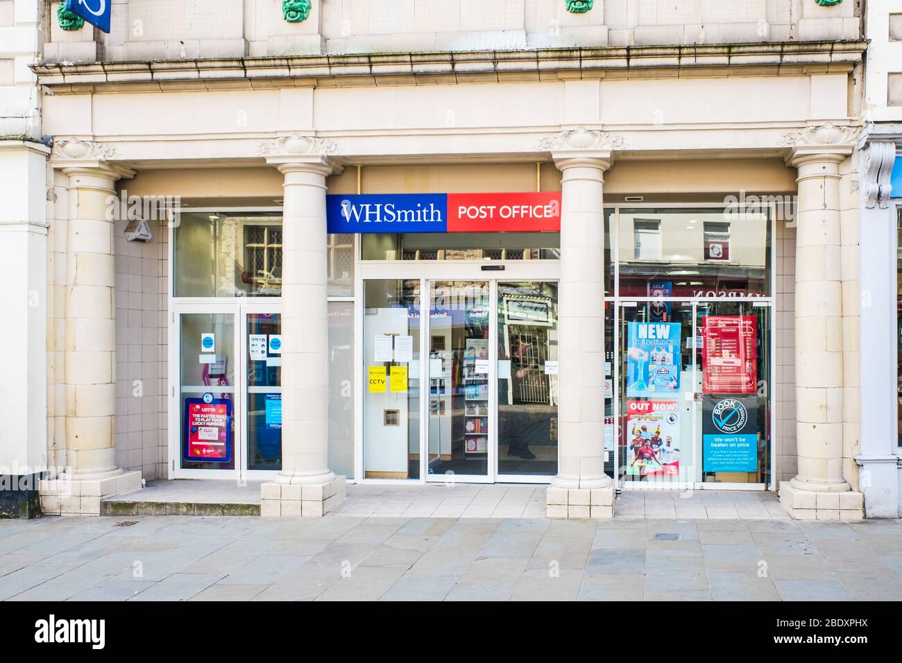 UNITED KINGDOM, LANCASTER - 9TH APRIL 2020 W H Smiths and Post Office one of the UK's leading retail groups Stock Photo