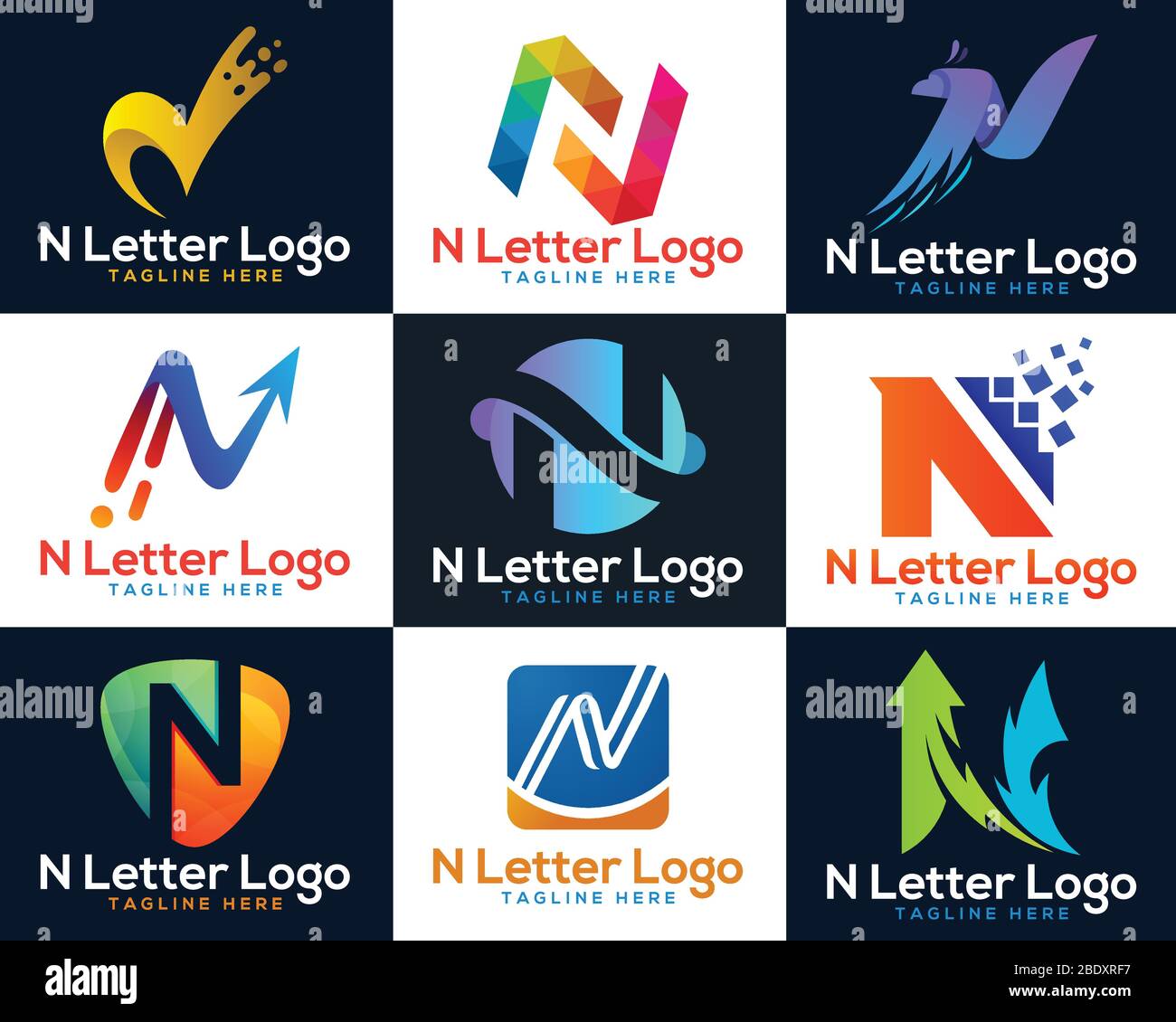 Pixel art design of the N letter logo. Stylish N letter logo icon design template elements. N Letter Pixel Motion Logo Design Template. Letter N logo Stock Vector