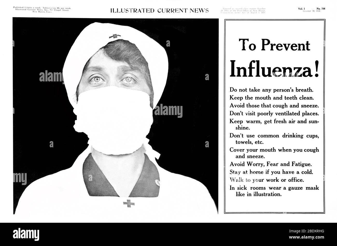 Spanish Flu Pandemic, 1918 Stock Photo
