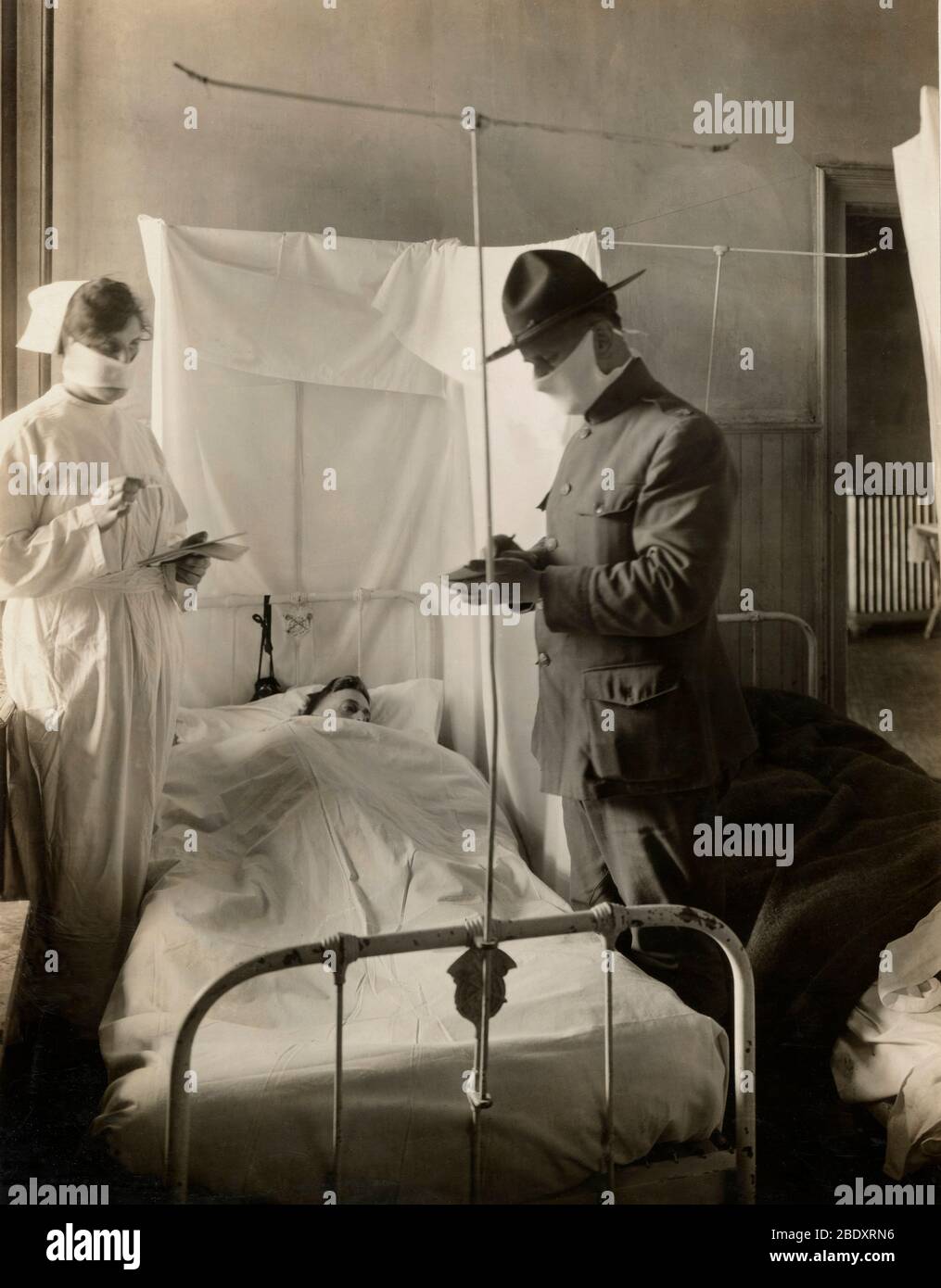 WWI, Spanish Flu Pandemic, 1918 Stock Photo