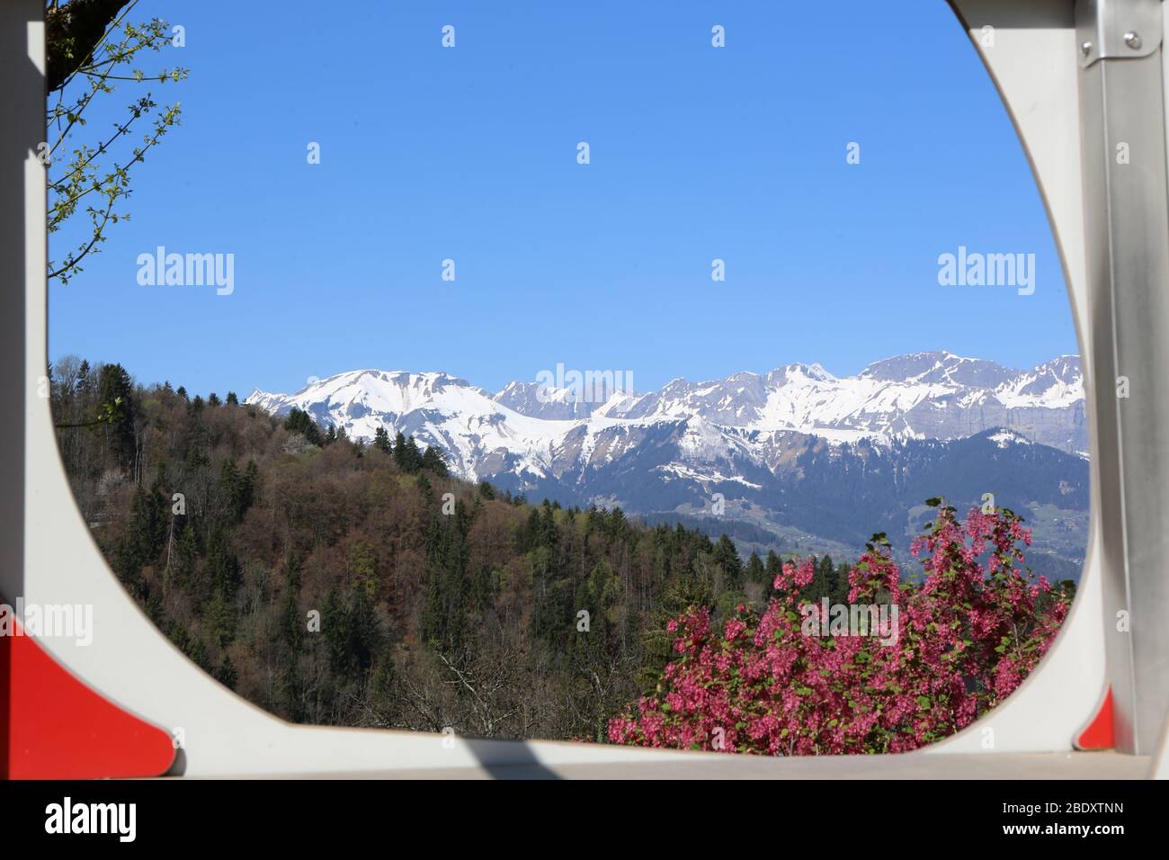Vue sur la chaîne des Aravis. Alpes françaises; Saint-Gervais-les-Bains. haute-Savoie. France. Stock Photo