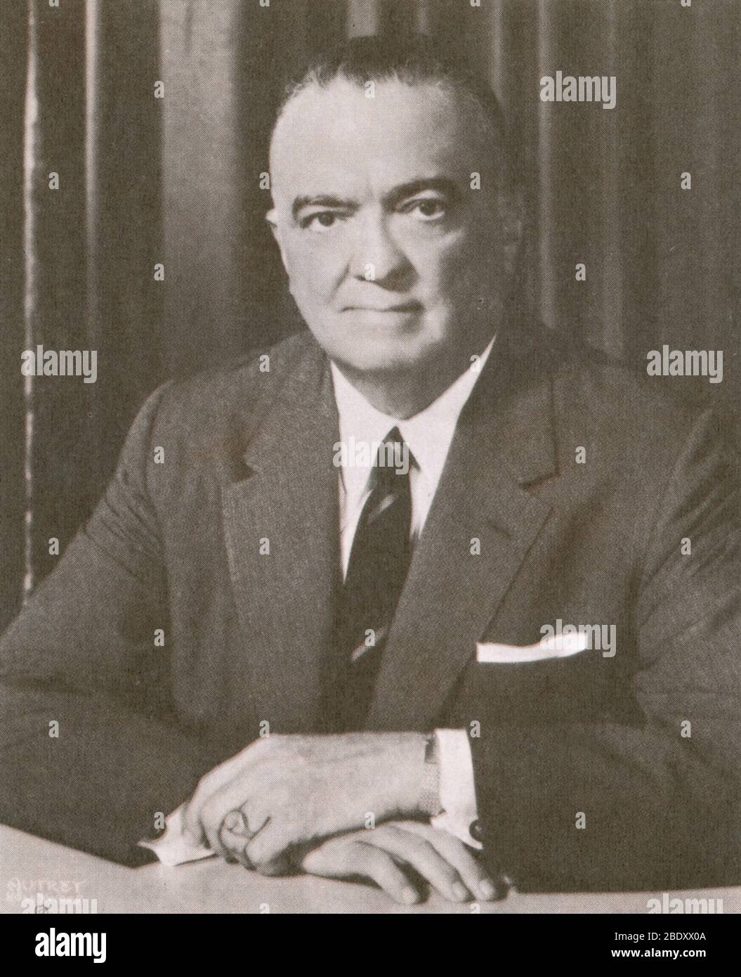 J EDGAR HOOVER FBI Founder Vintage Photograph A Reprint Cabinet Card