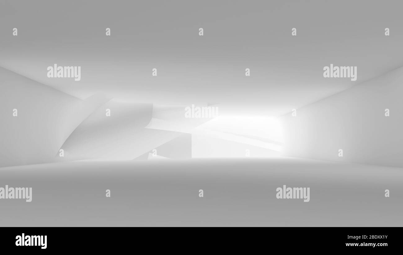 Abstract empty white interior background, 3d rendering illustration ...