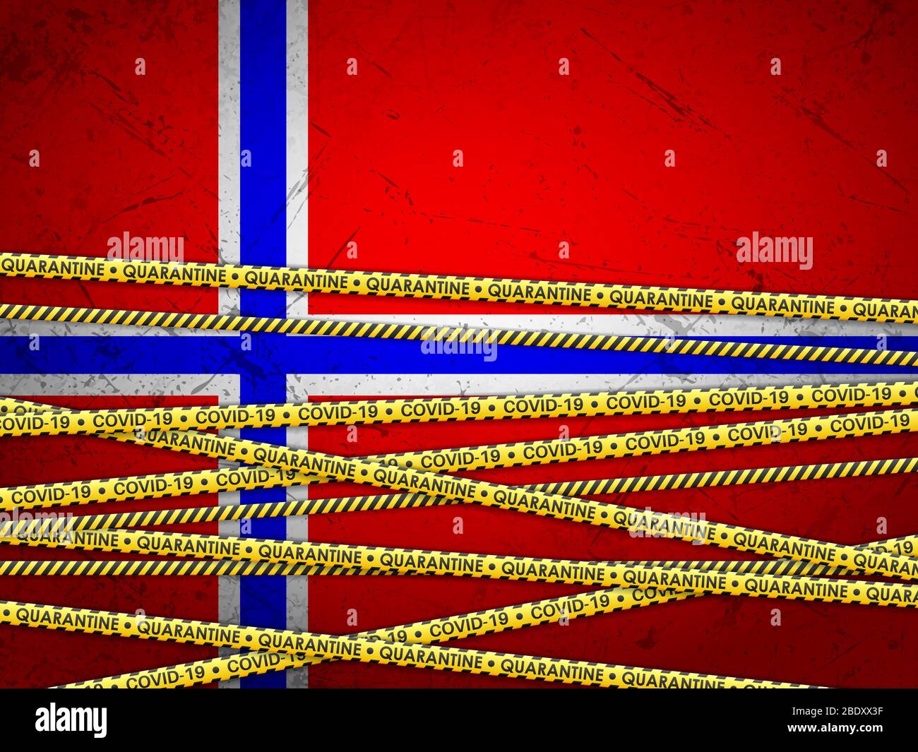 Norway in quarantine textured background. Vector illustration Stock