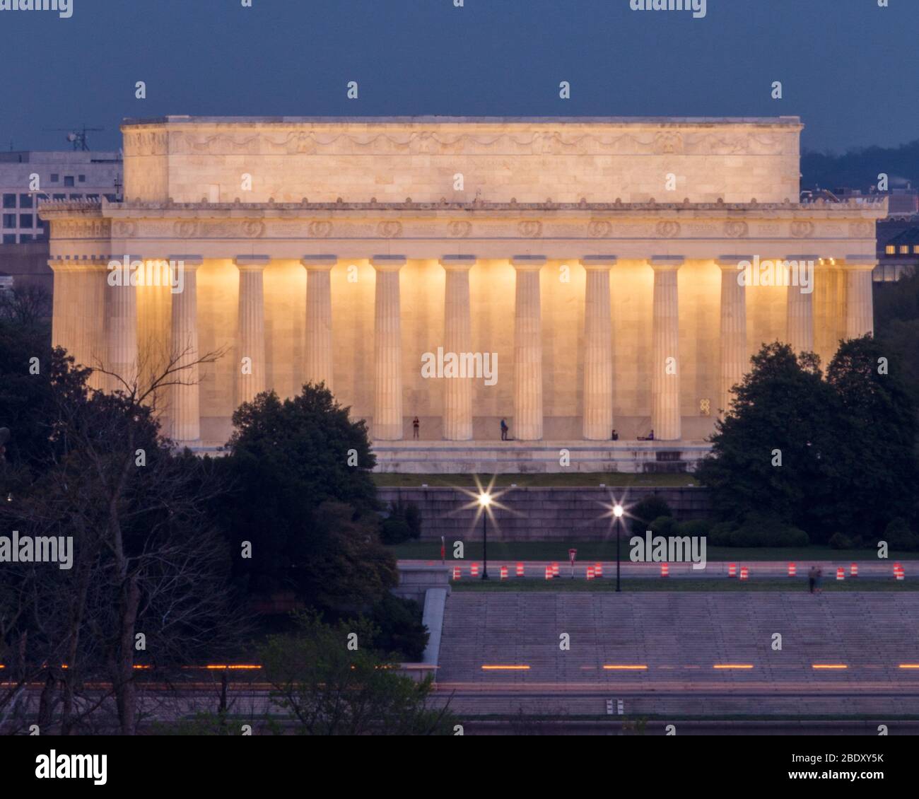 Lincoln Memorial at Night on National Mall in Washington, DC. Stock Photo