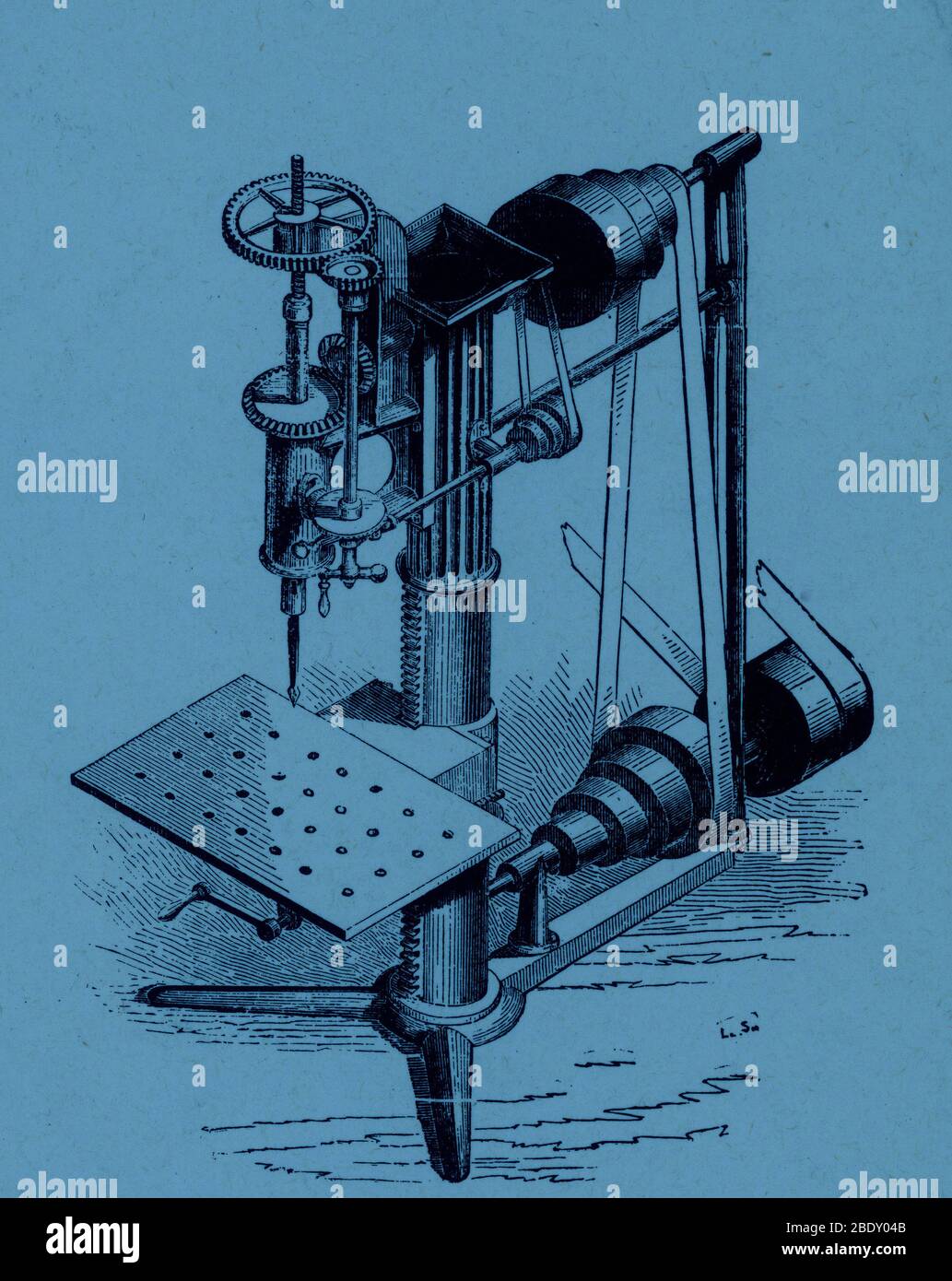 Drill Press, 19th Century Stock Photo