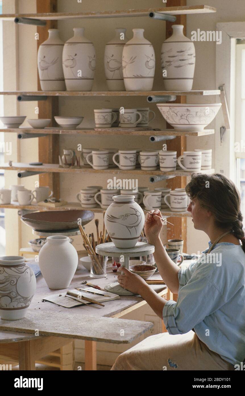 Painting Pottery Stock Photo
