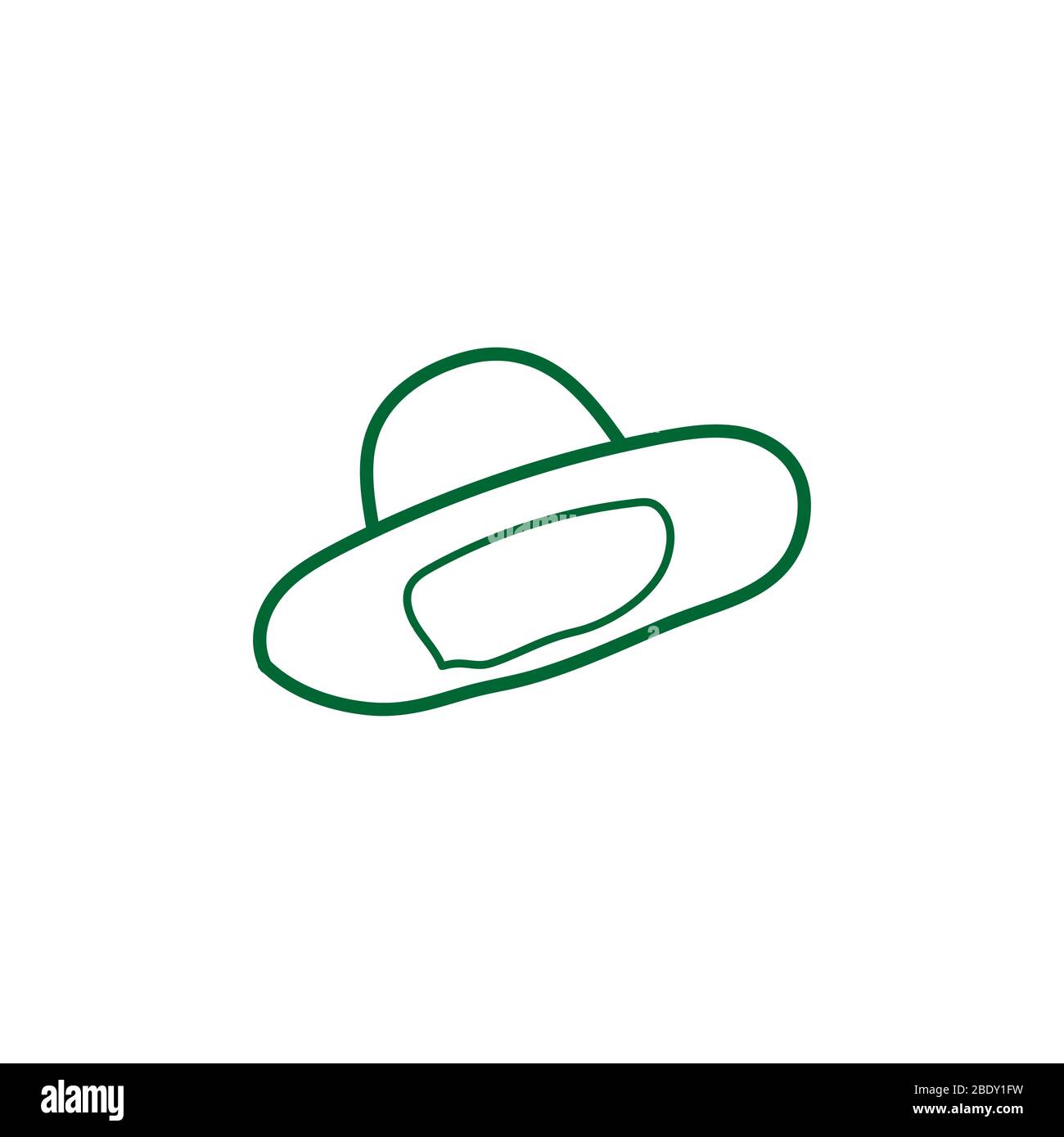 Illustration of brown cowboy hat on white background. Stock Vector