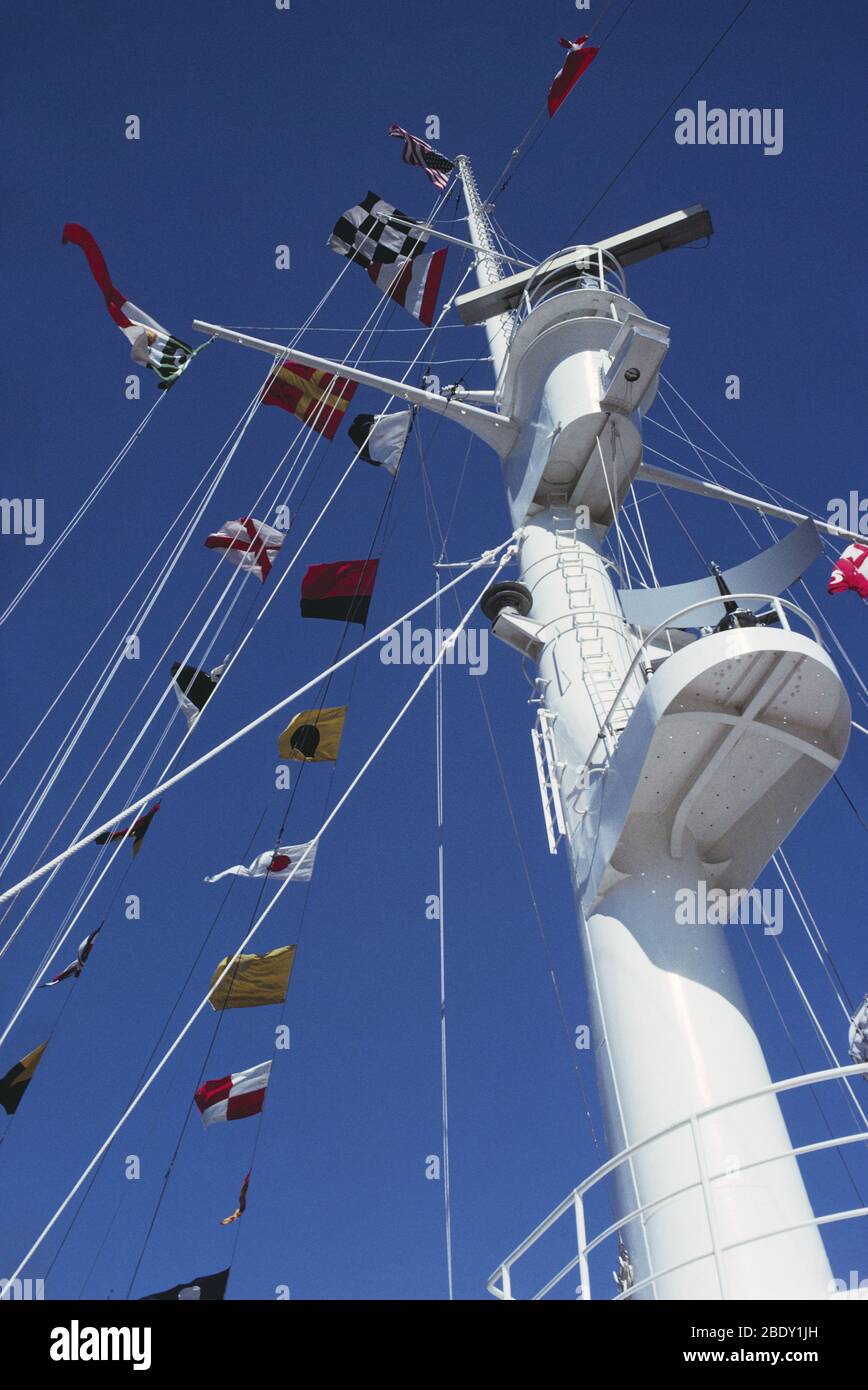 Cruise Ship Mast Stock Photo - Alamy
