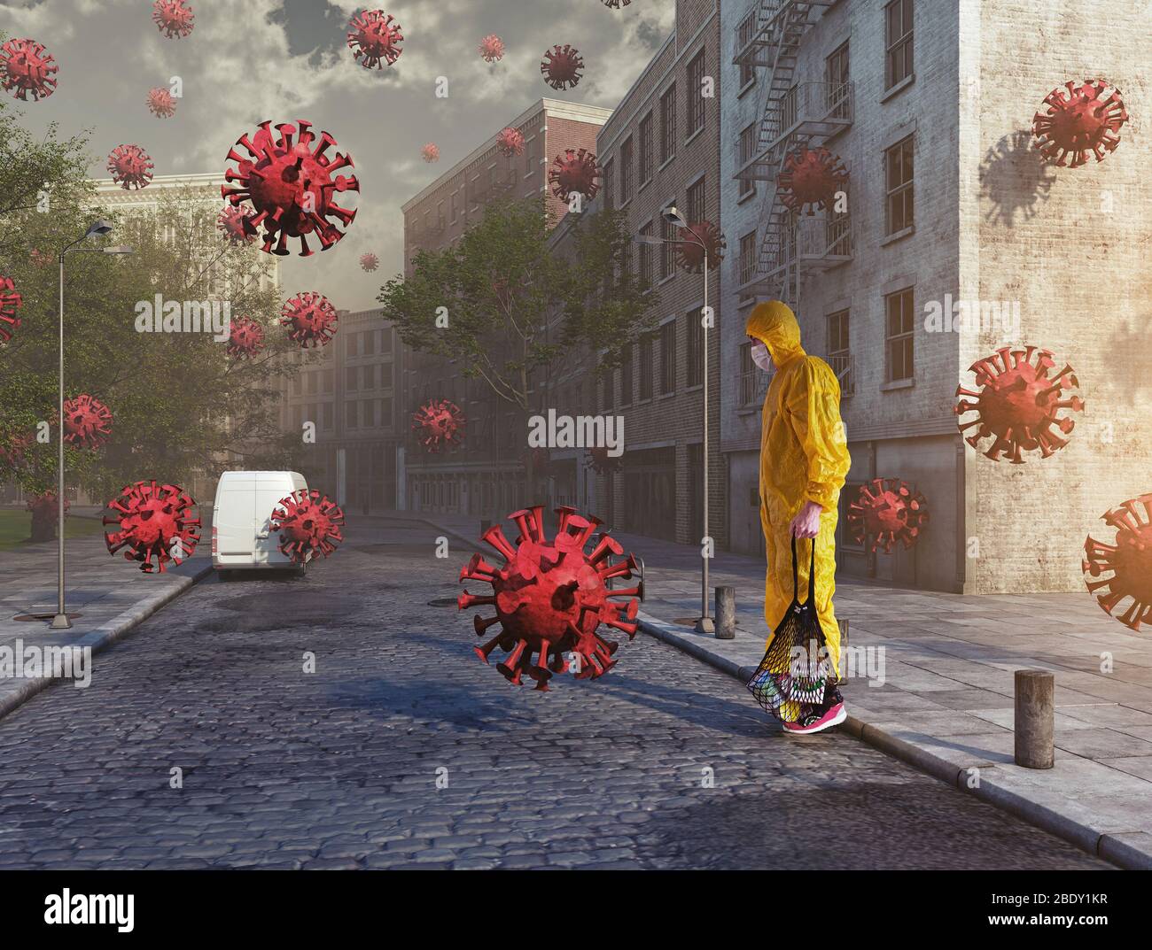 Virus COVID -19 attack concept. 3d rendering Stock Photo - Alamy