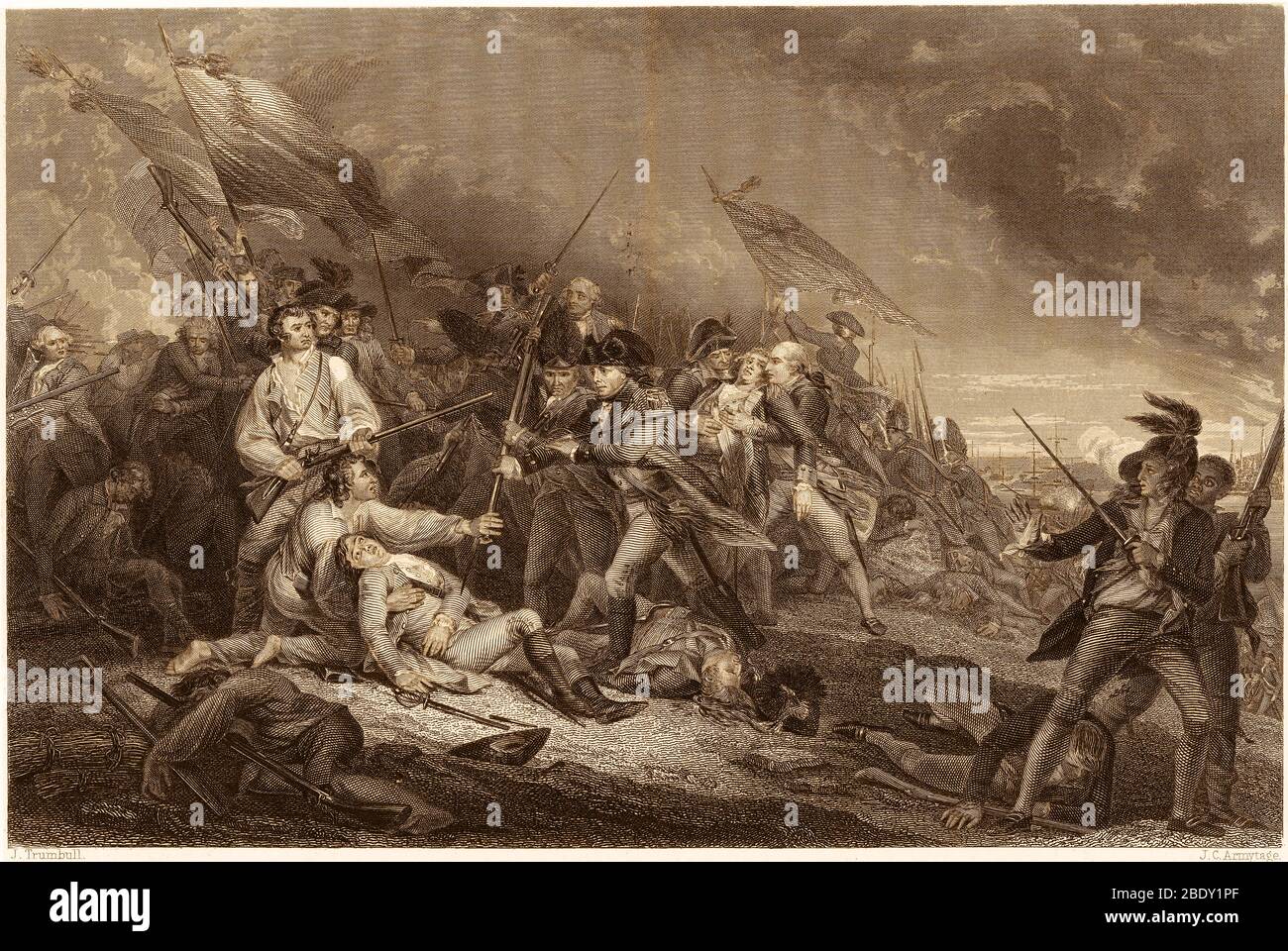 Bunker Hill, Death of General Warren, 1775 Stock Photo