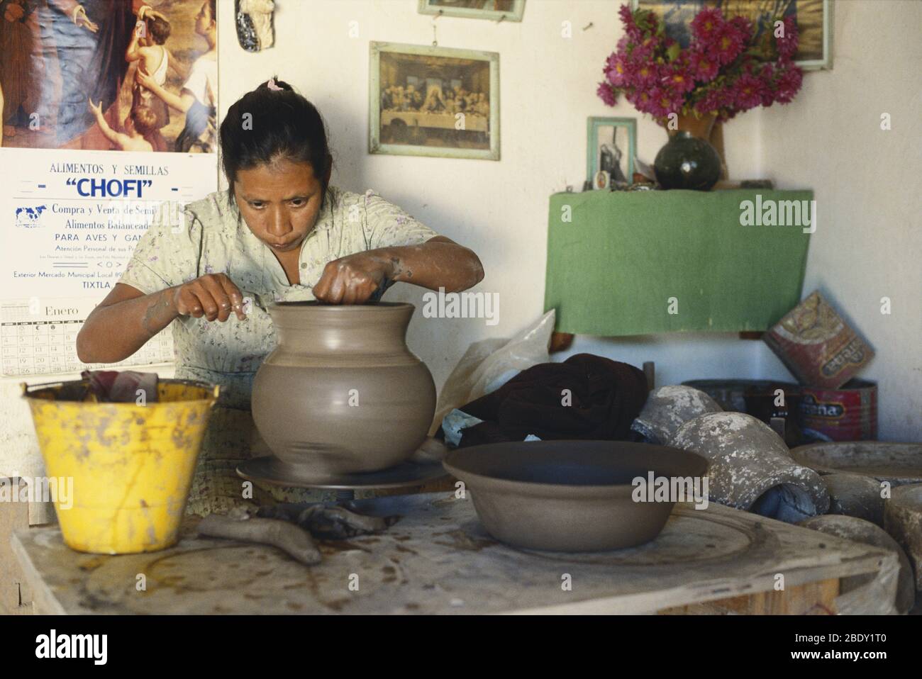 Making Pottery, Mexico Stock Photo